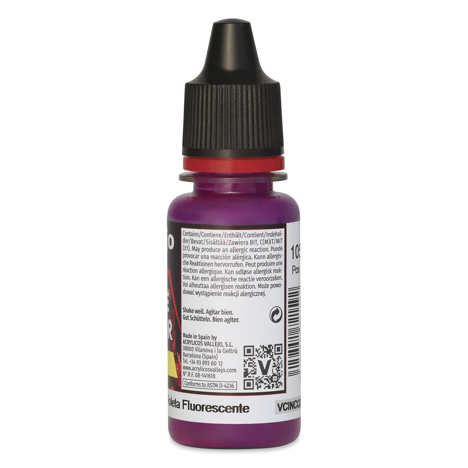Vallejo Game Color Acrylic Paint - Fluorescent Violet, 18 ml - back