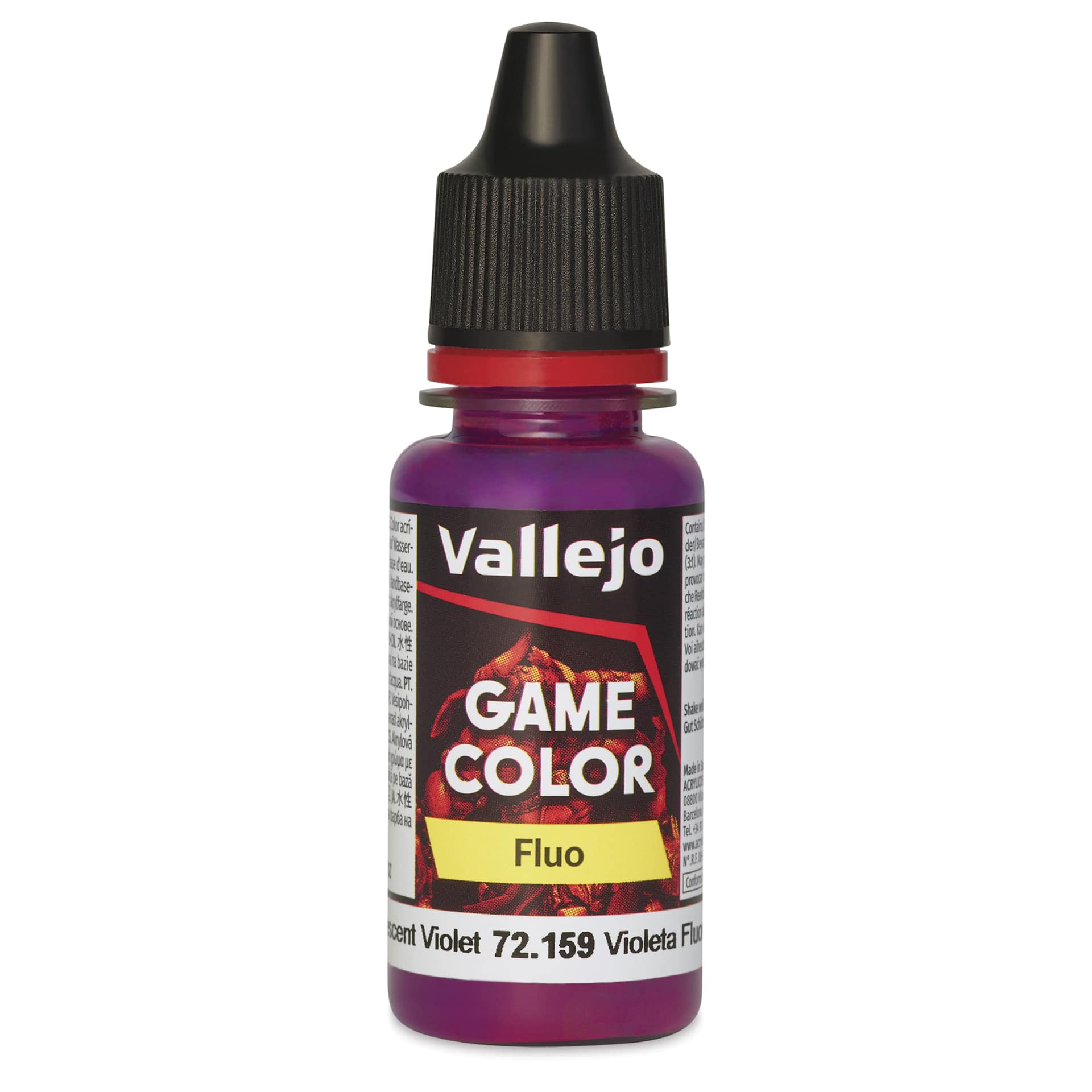 Vallejo Game Color Acrylic Paint - Fluorescent Violet, 18 ml - front