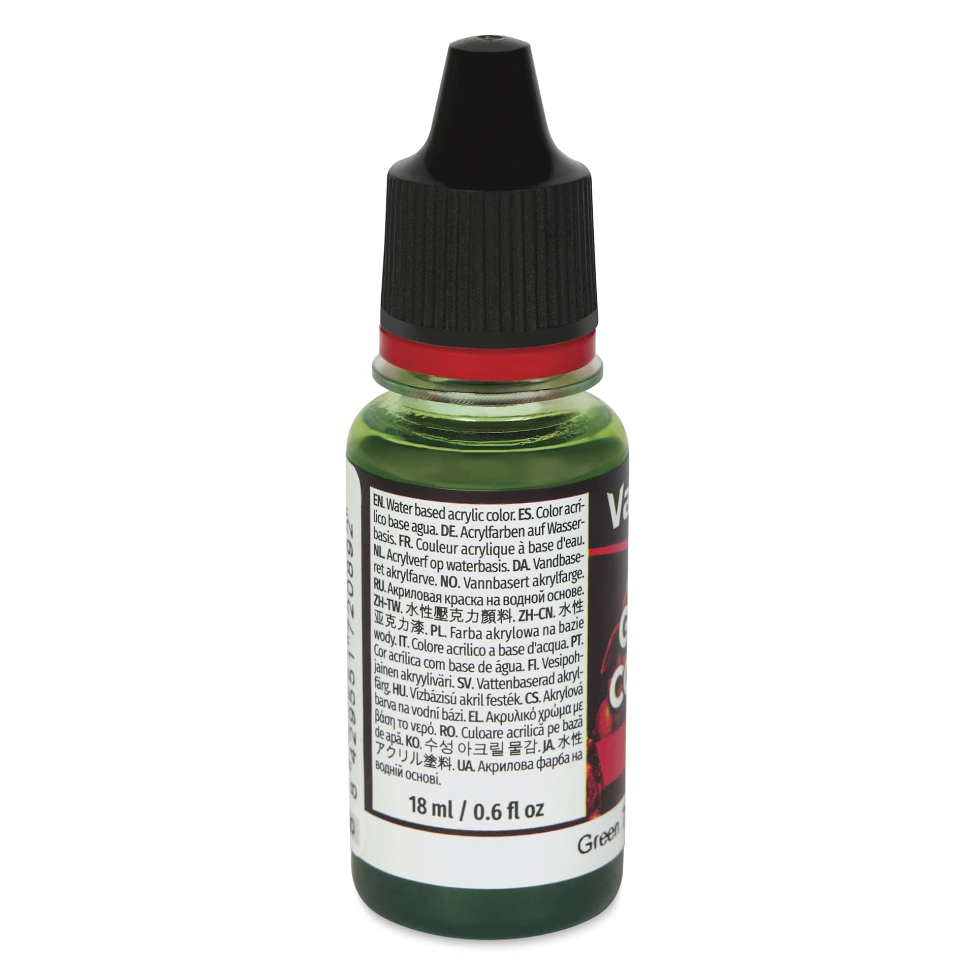 Vallejo Game Color Acrylic Ink - Green, 18 ml - back of bottle