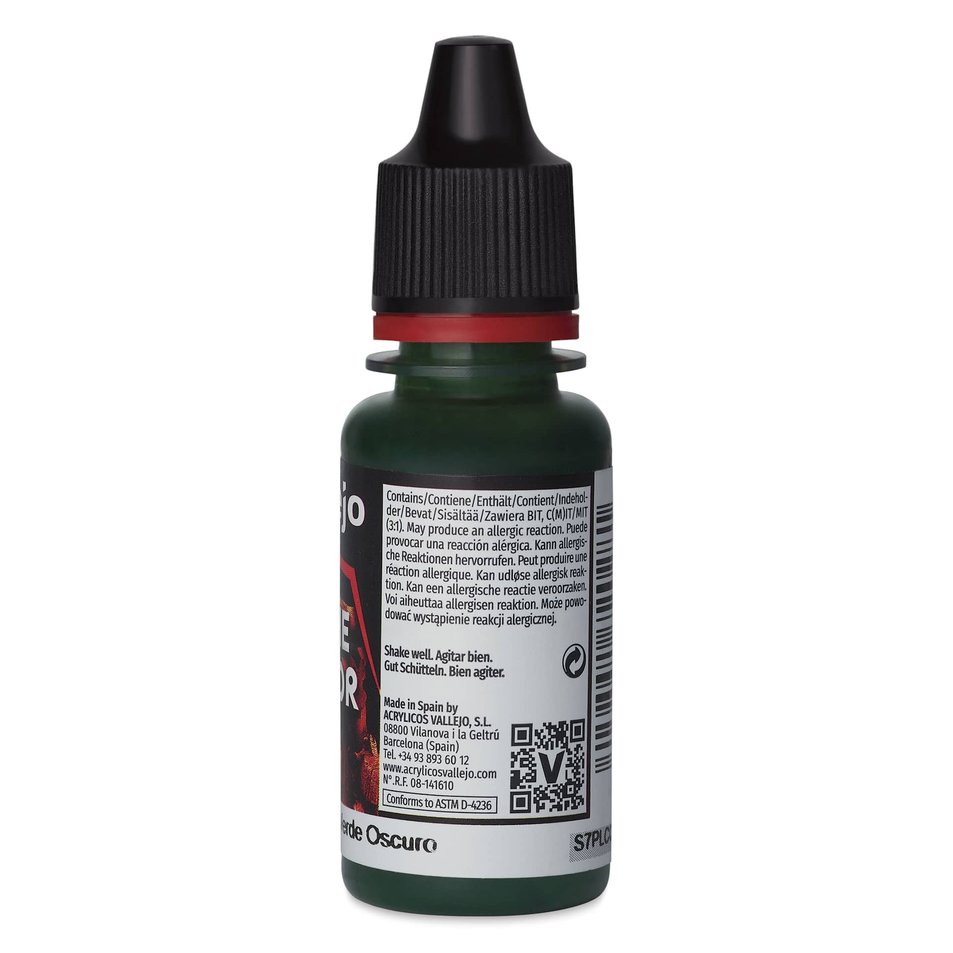 Vallejo Game Color Acrylic Paint - Dark Green, 18 ml - back