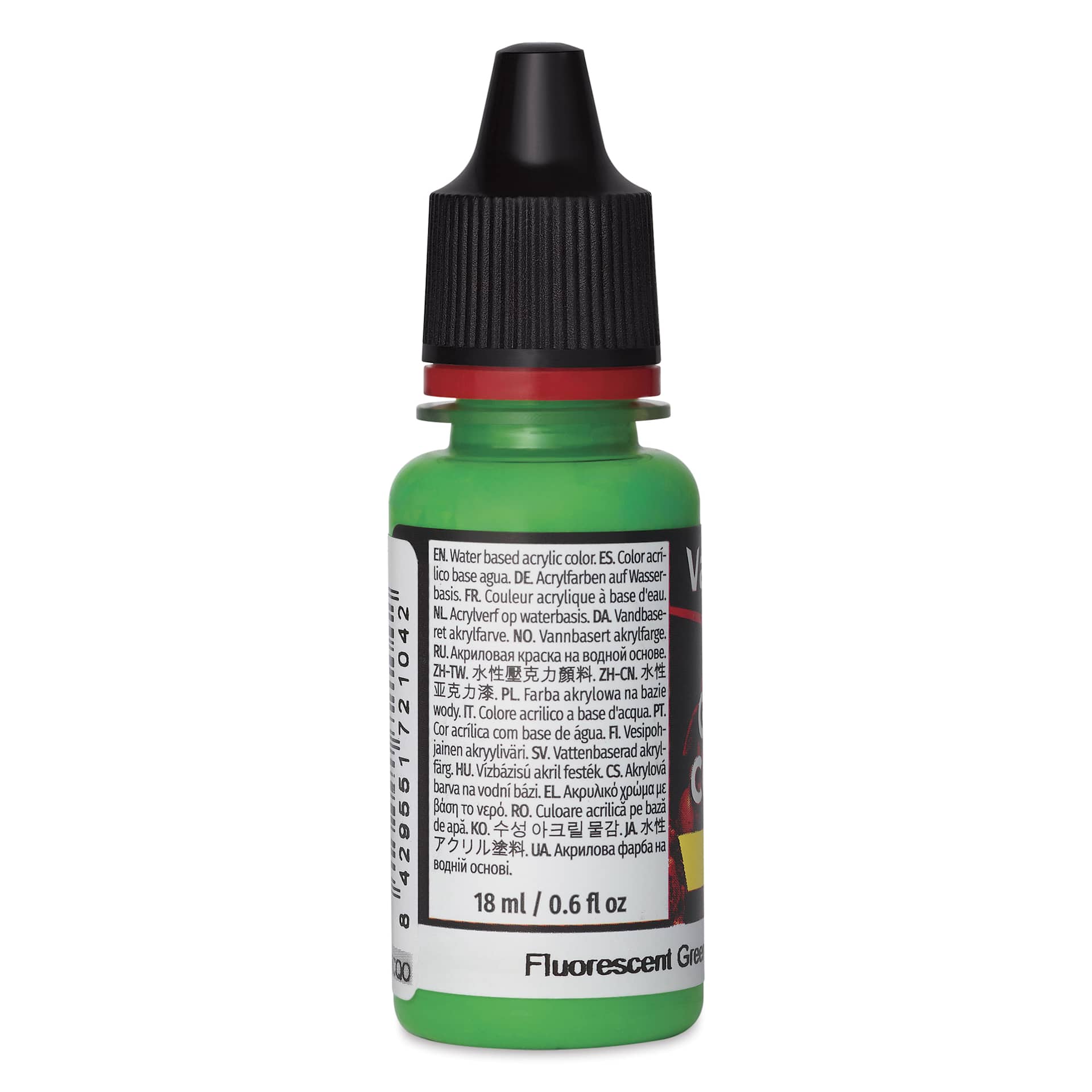 Vallejo Game Color Acrylic Paint - Fluorescent Green, 18 ml - side
