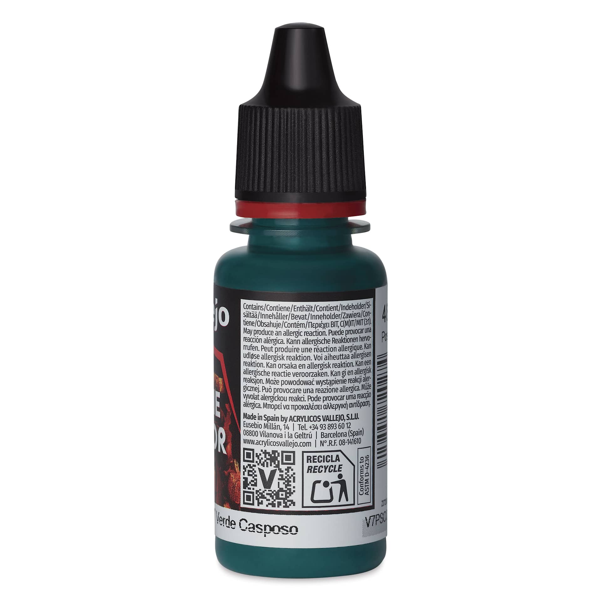 Vallejo Game Color Acrylic Paint - Scurvy Green, 18 ml - back