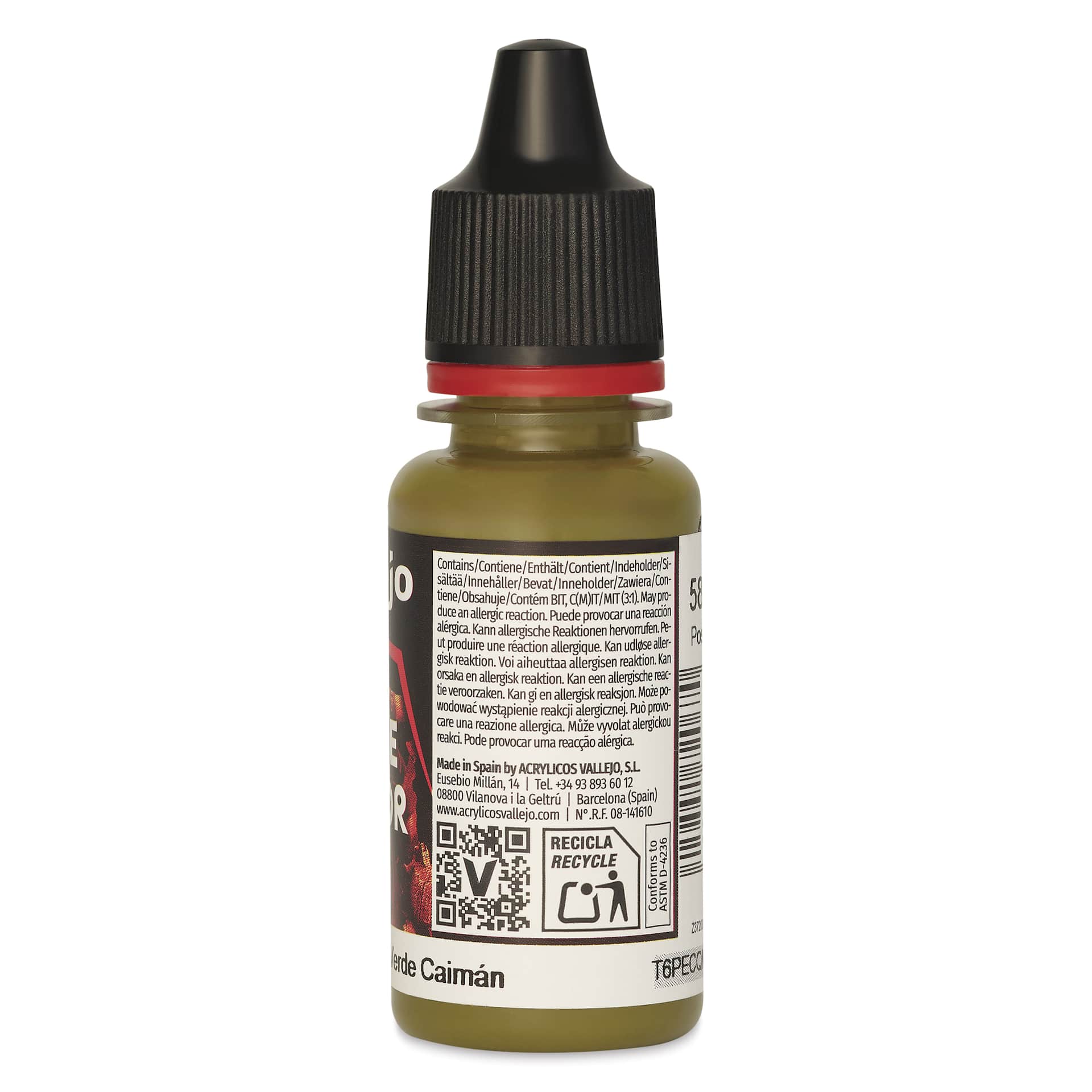 Vallejo Game Color Acrylic Paint - Cayman Green, 18 ml - back