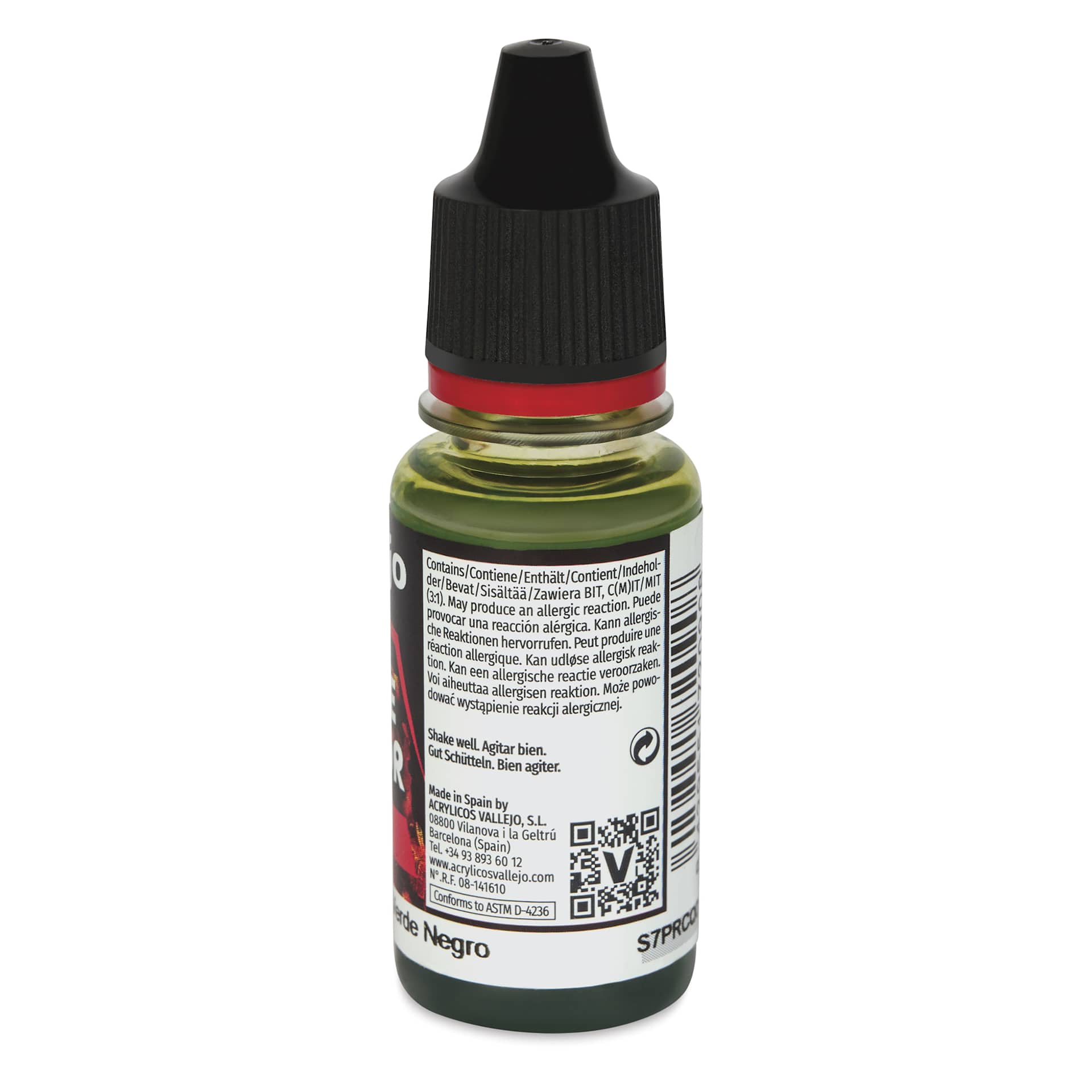 Vallejo Game Color Acrylic Ink - Black Green, 18 ml - side of bottle