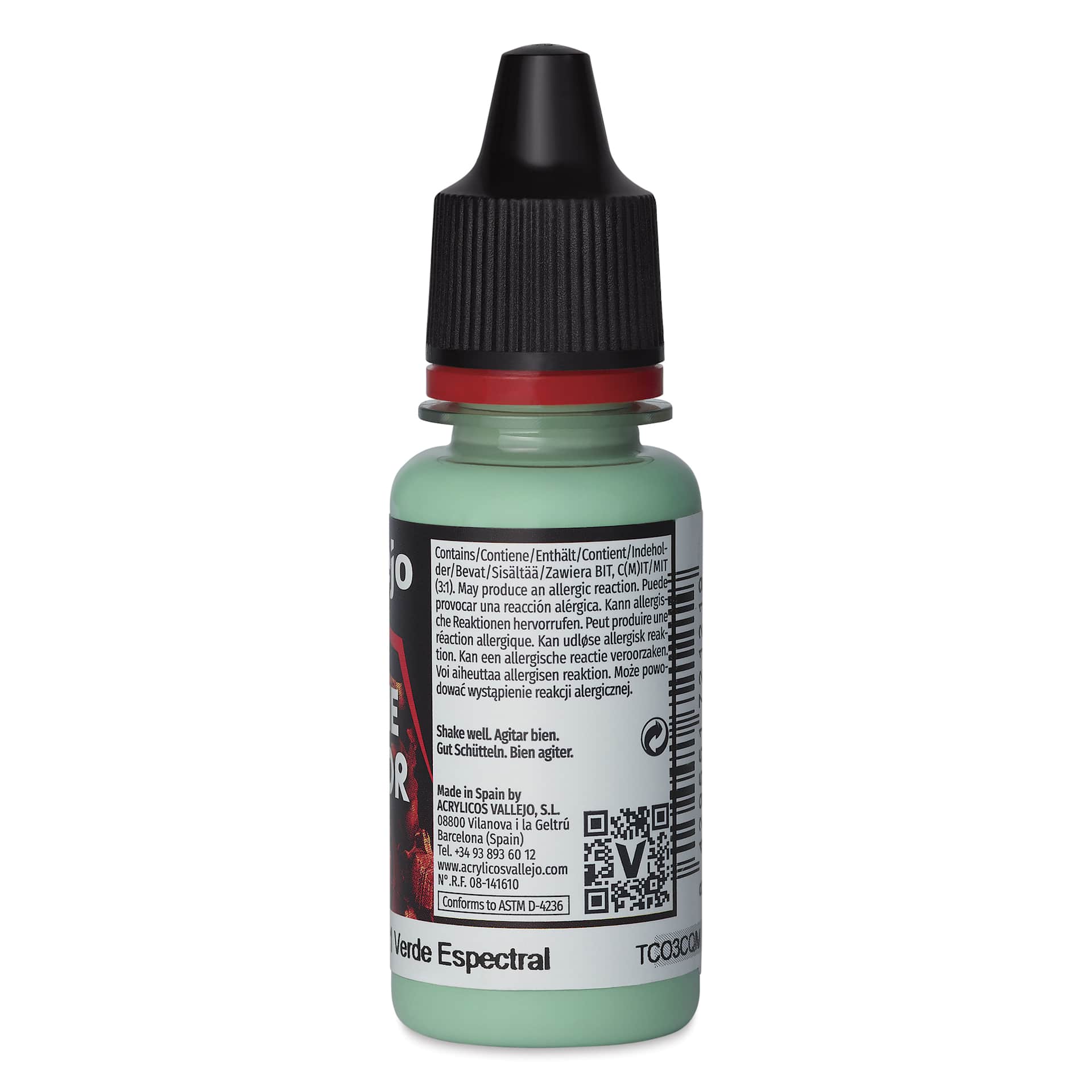 Vallejo Game Color Acrylic Paint - Ghost Green, 18 ml - back