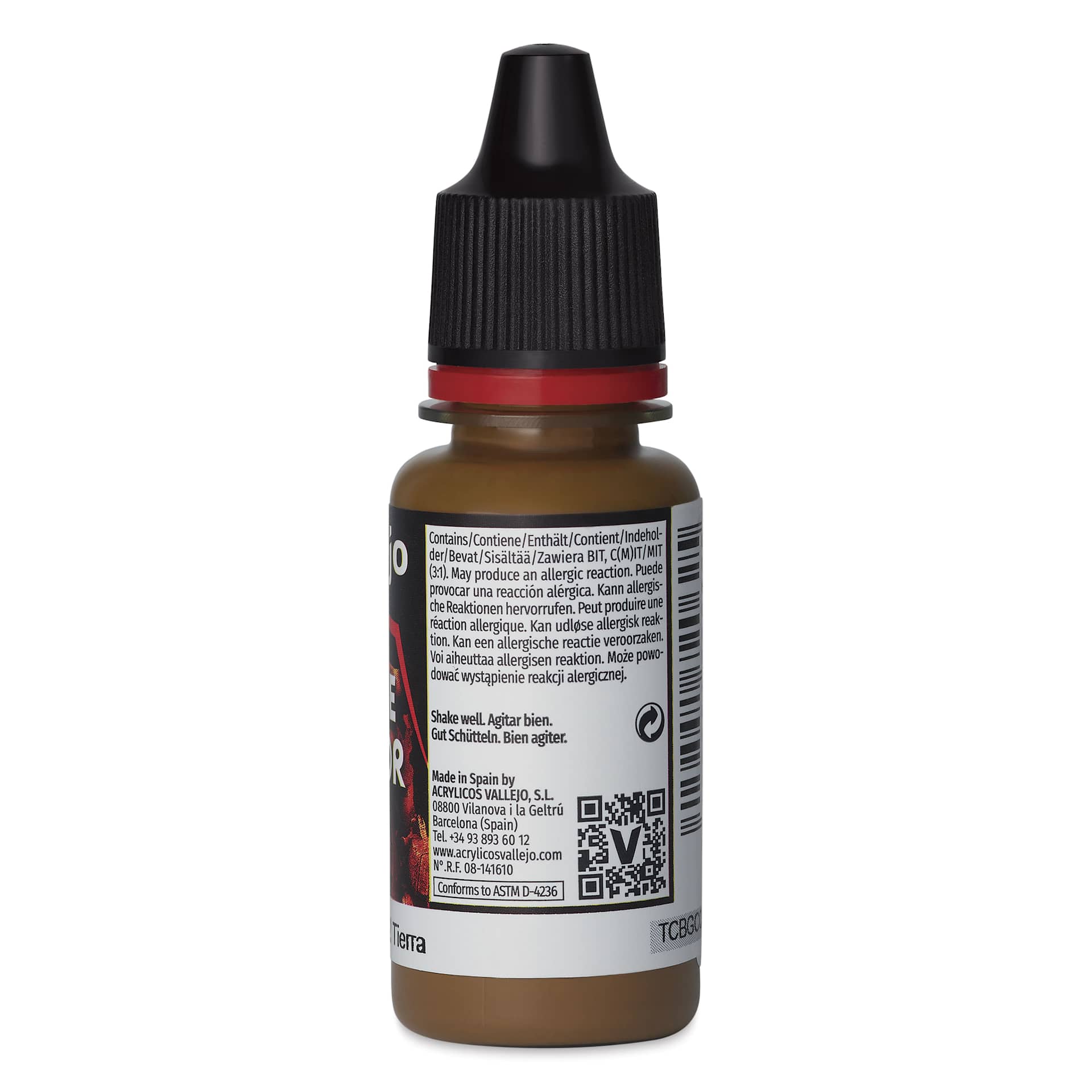 Vallejo Game Color Acrylic Paint - Earth, 18 ml - back