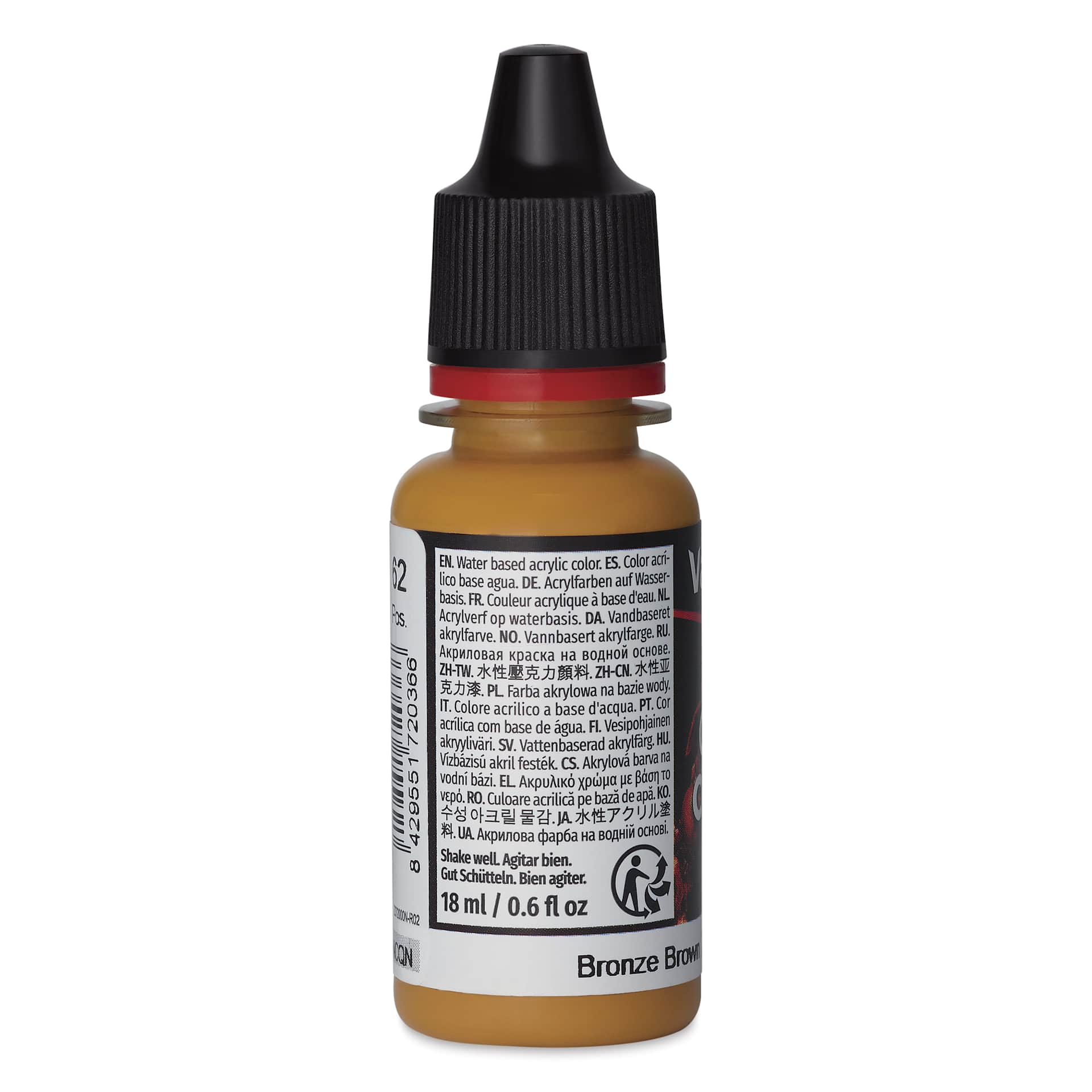 Vallejo Game Color Acrylic Paint - Bronze Brown, 18 ml - side