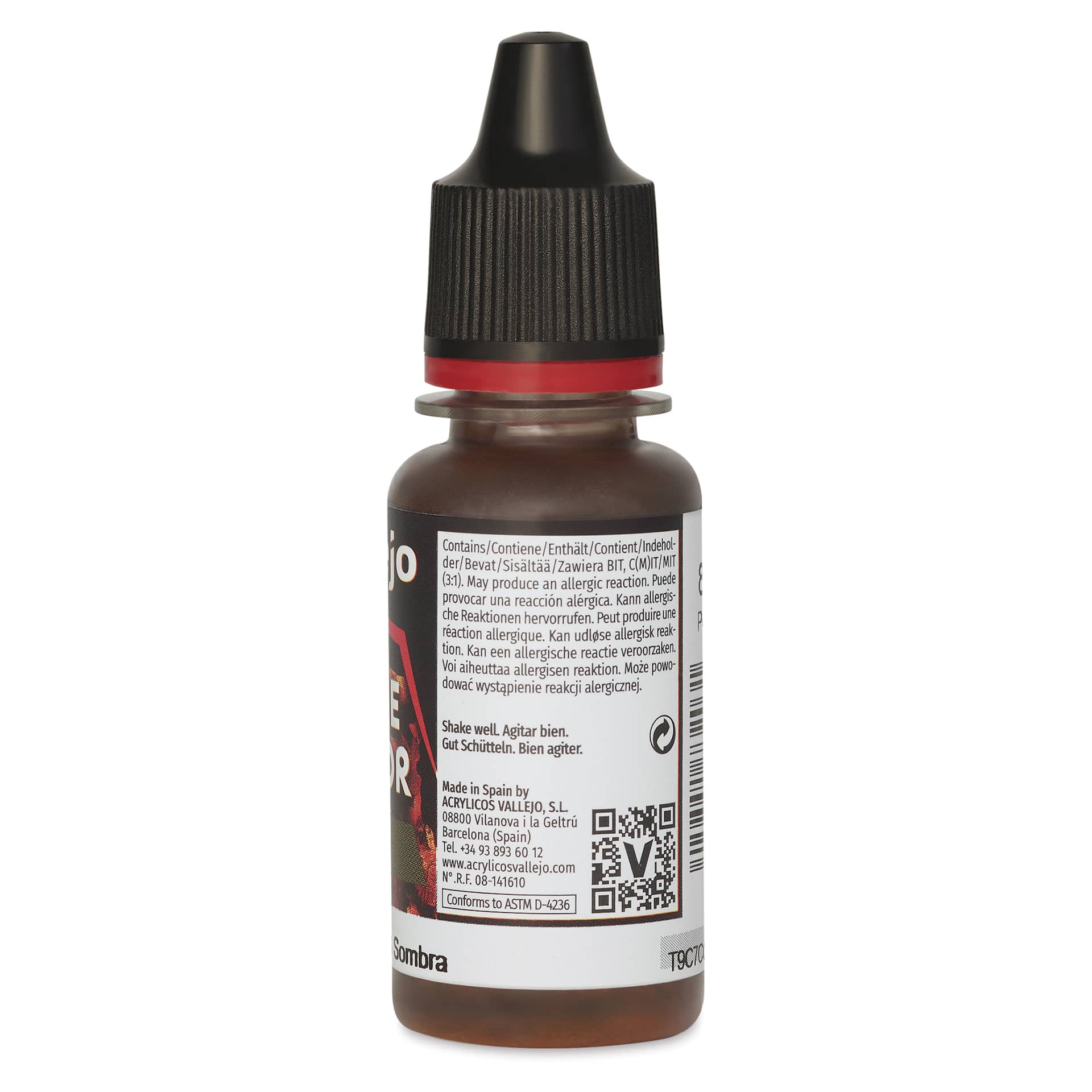 Vallejo Game Color Acrylic Paint - Umber, 18 ml - back