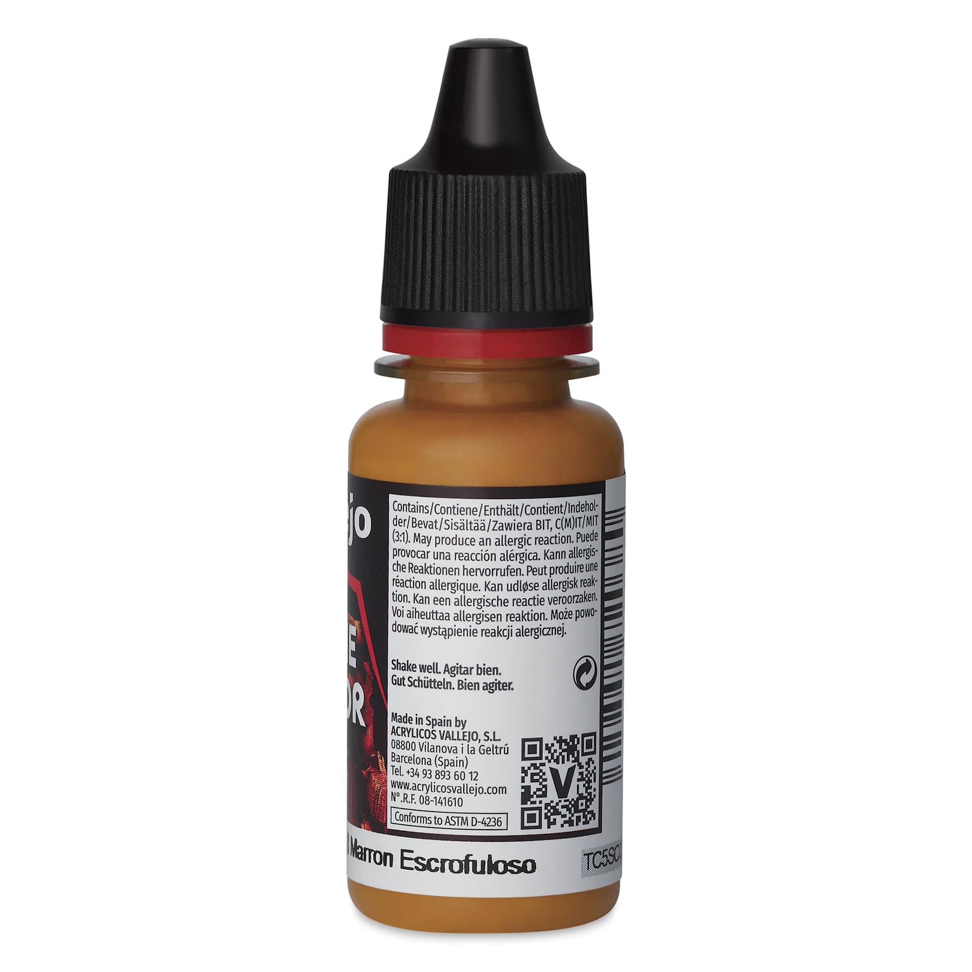 Vallejo Game Color Acrylic Paint - Scrofulous Brown, 18 ml - back