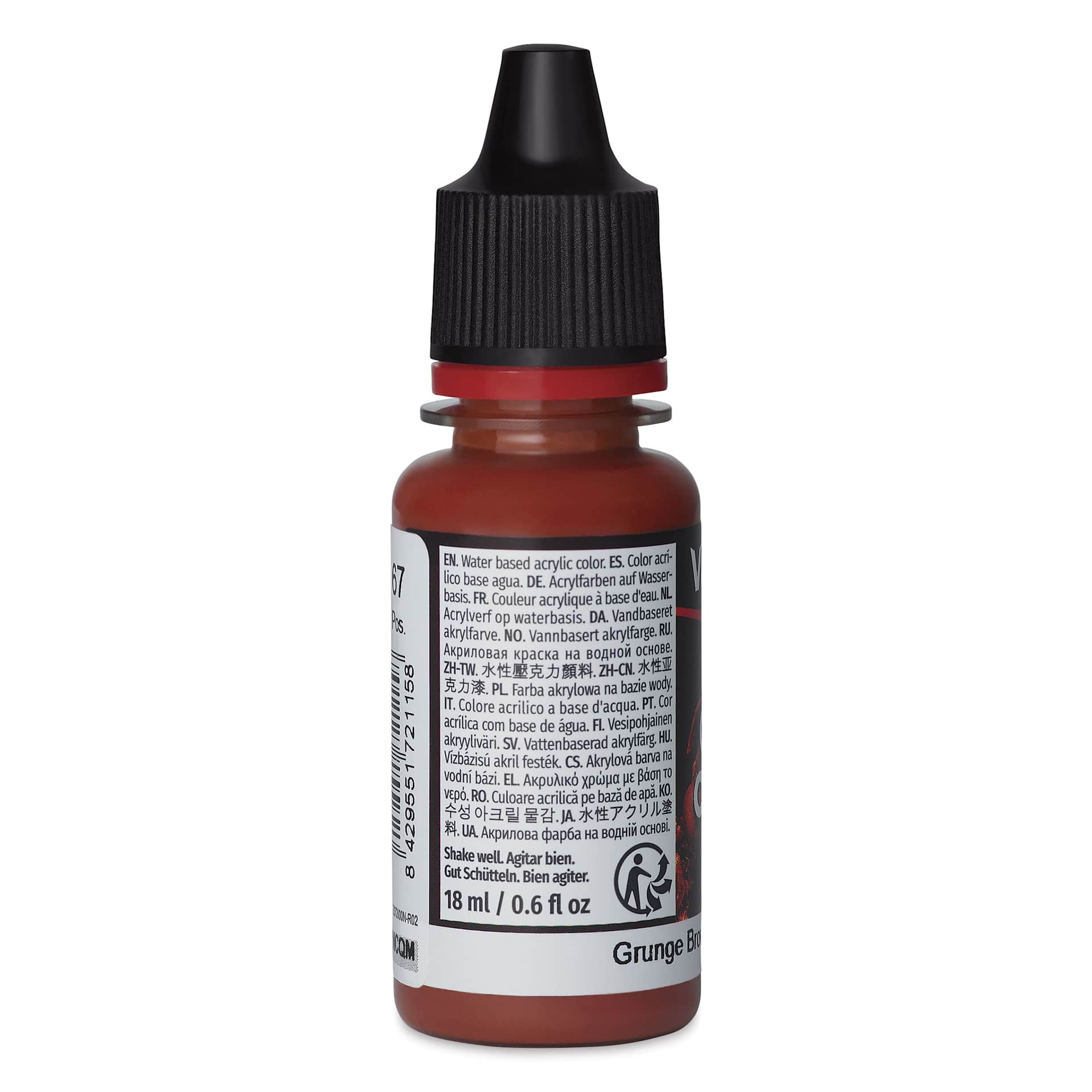 Vallejo Game Color Acrylic Paint - Grunge Brown, 18 ml - side