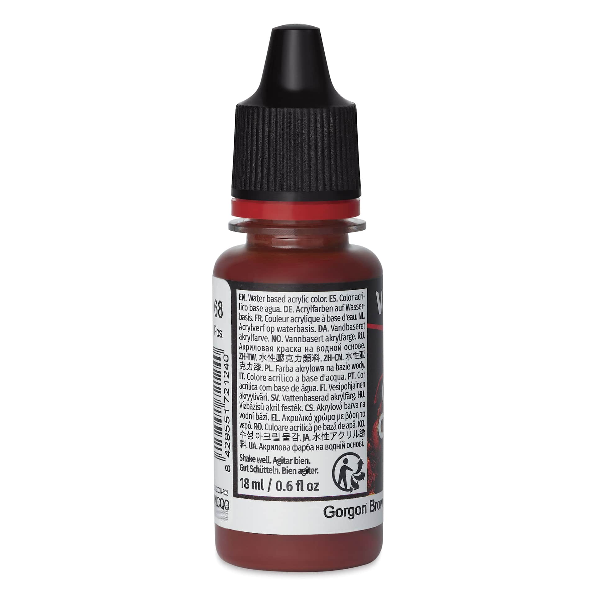 Vallejo Game Color Acrylic Paint - Gorgon Brown, 18 ml - side