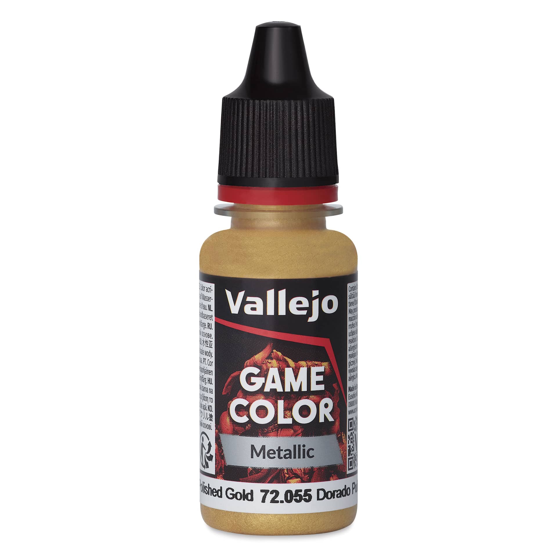 Vallejo Game Color Acrylic Paint - Polished Gold, 18 ml - front