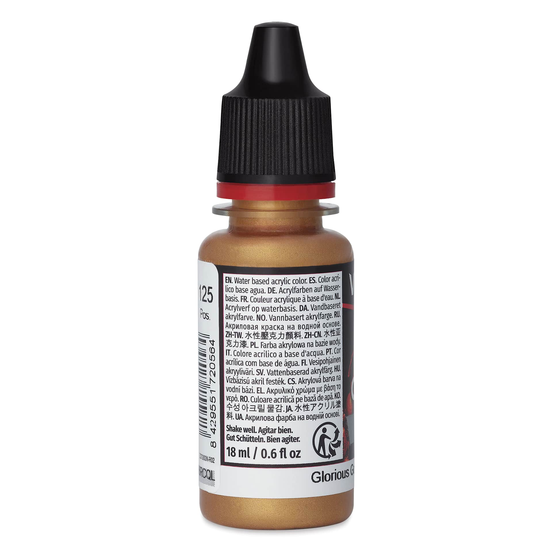 Vallejo Game Color Acrylic Paint - Glorious Gold, 18 ml - side