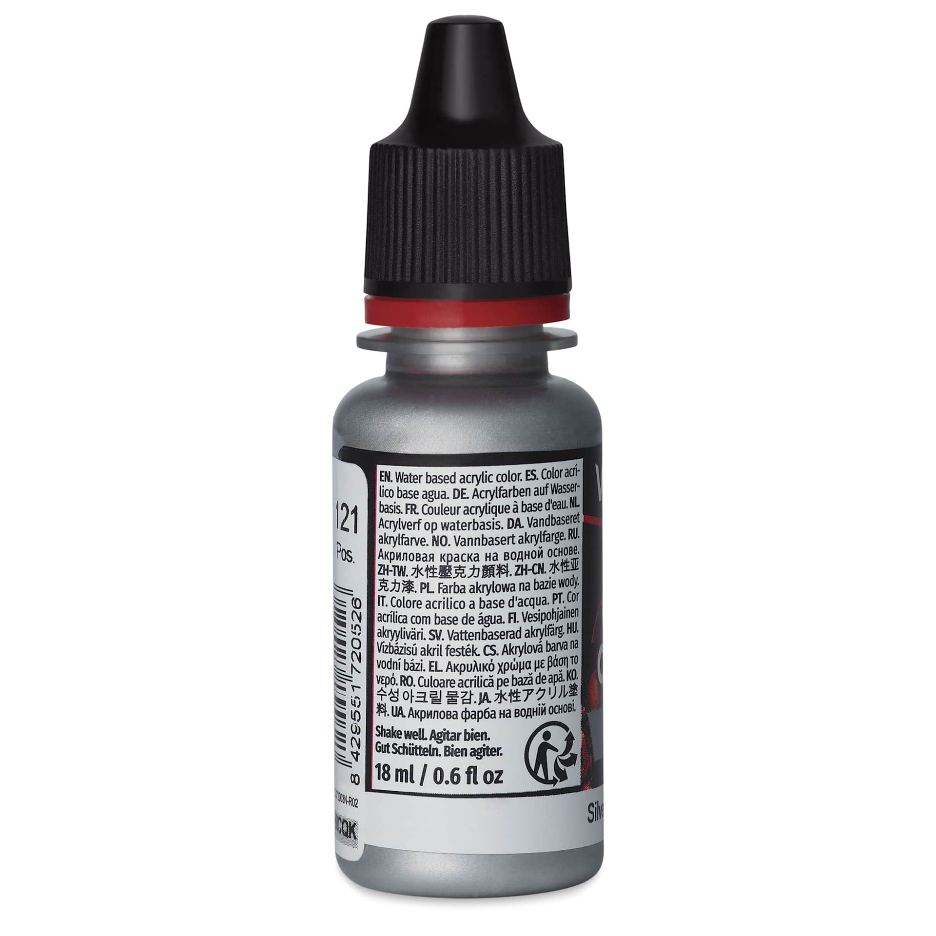 Vallejo Game Color Acrylic Paint - Silver, 18 ml - side
