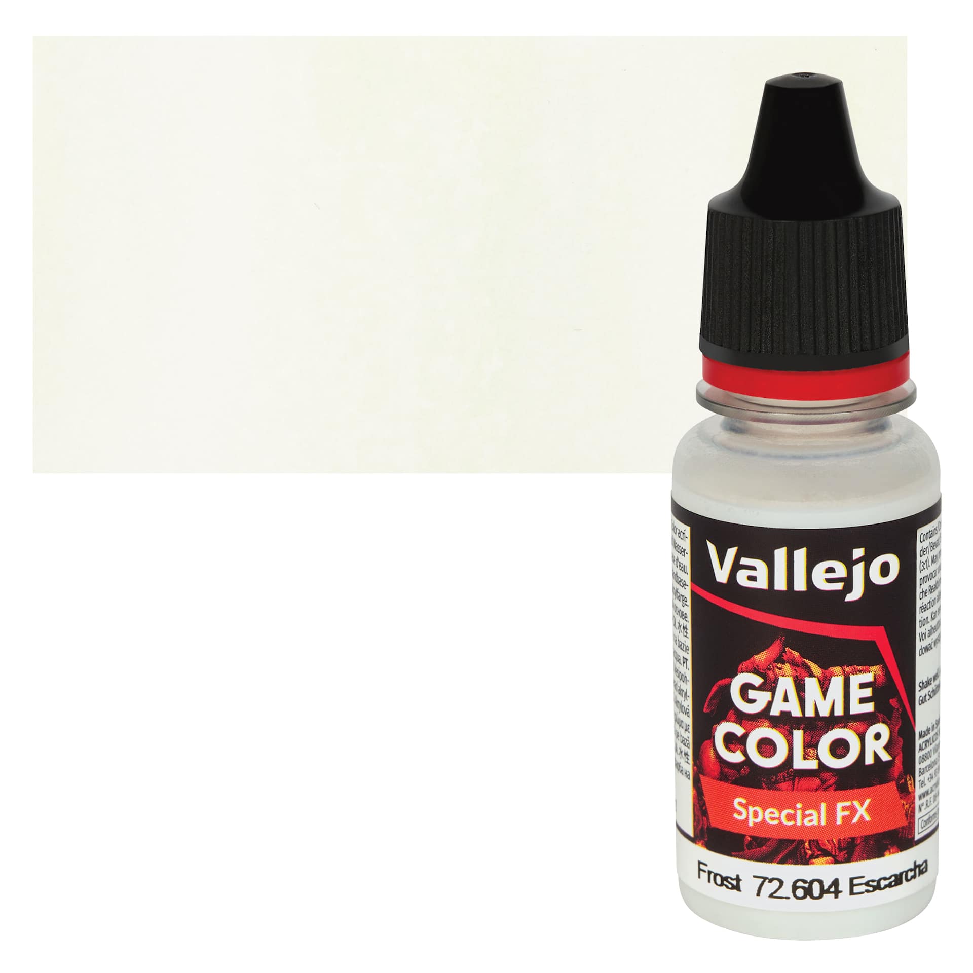 Vallejo Game Color Special FX Acrylic Paint - Frost - Bottle and Swatch
