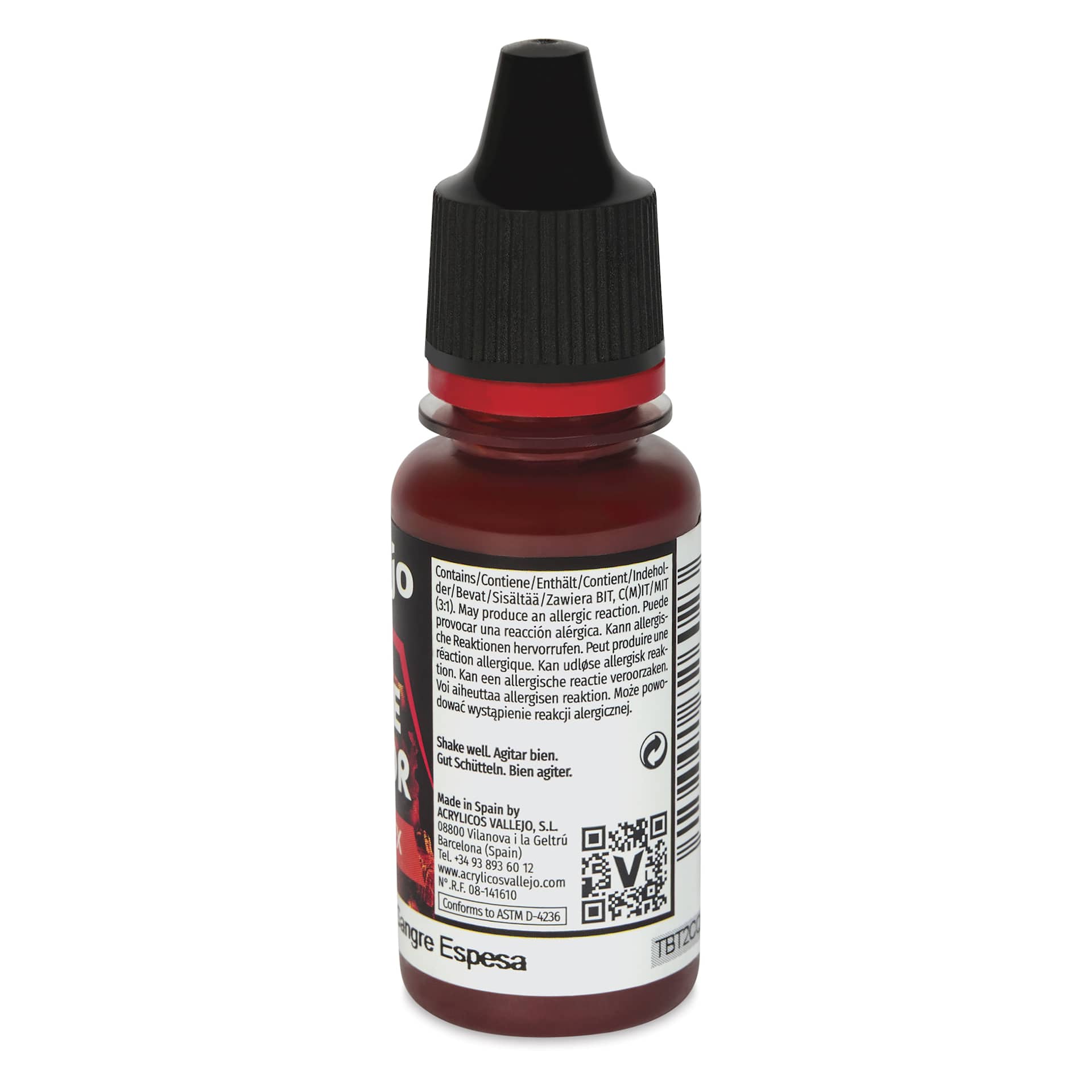 Vallejo Game Color Special FX Acrylic Paint - Thick Blood, 18 ml - back