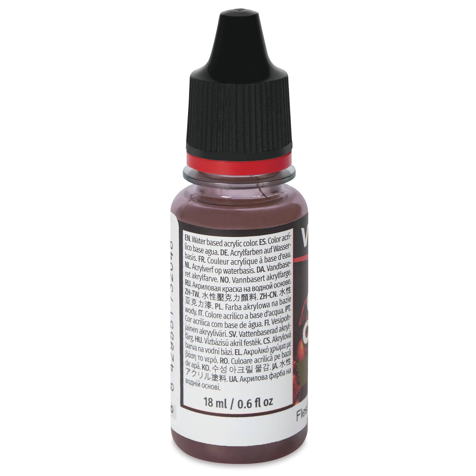 Vallejo Game Color Fluid Acrylic Wash - Flesh, 18 ml - back of bottle