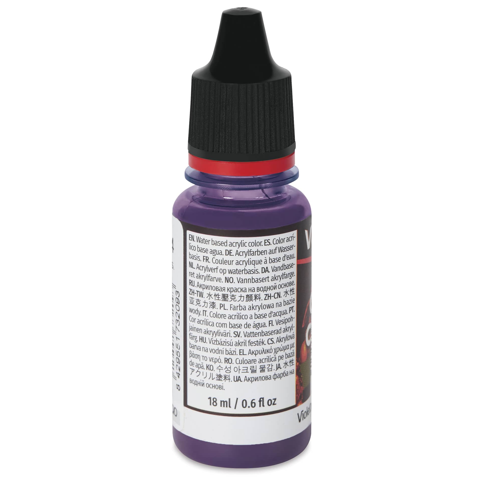 Vallejo Game Color Fluid Acrylic Wash - Violet, 18 ml - back of bottle