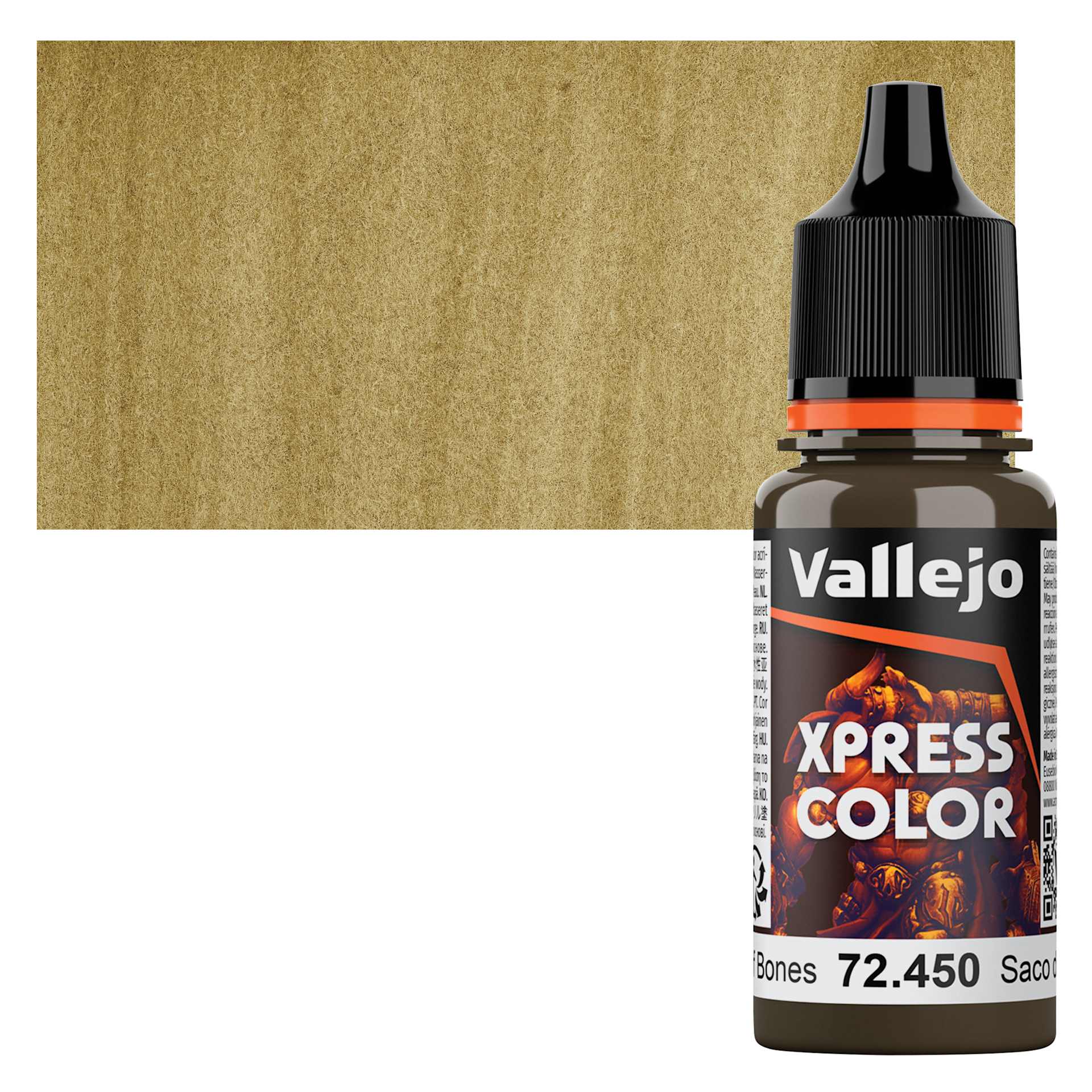 Vallejo Xpress Color Acrylic Paint - Bag O Bones, 18 ml bottle and swatch
