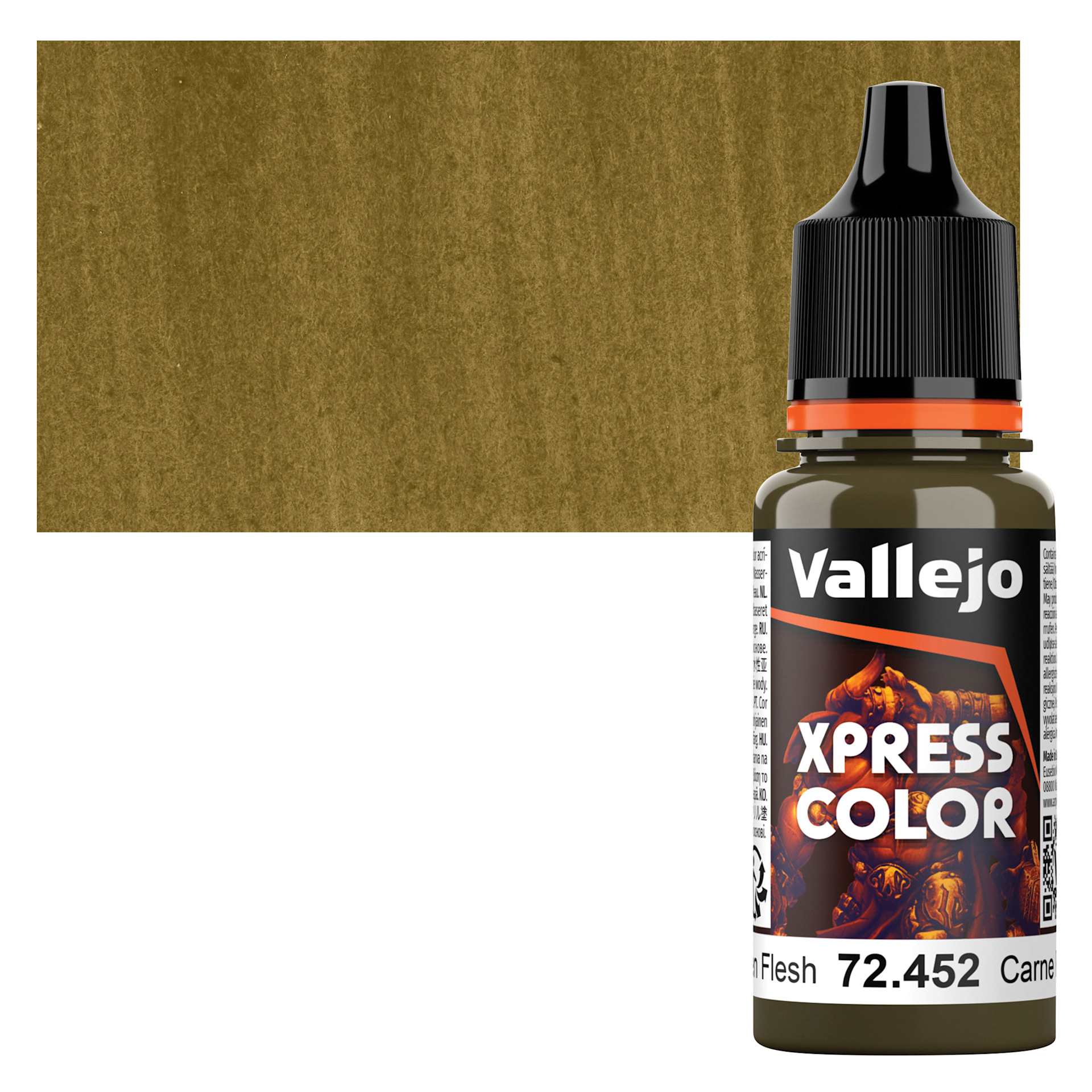 Vallejo Xpress Color Acrylic Paint - Rotten Flesh, 18 ml bottle and swatch