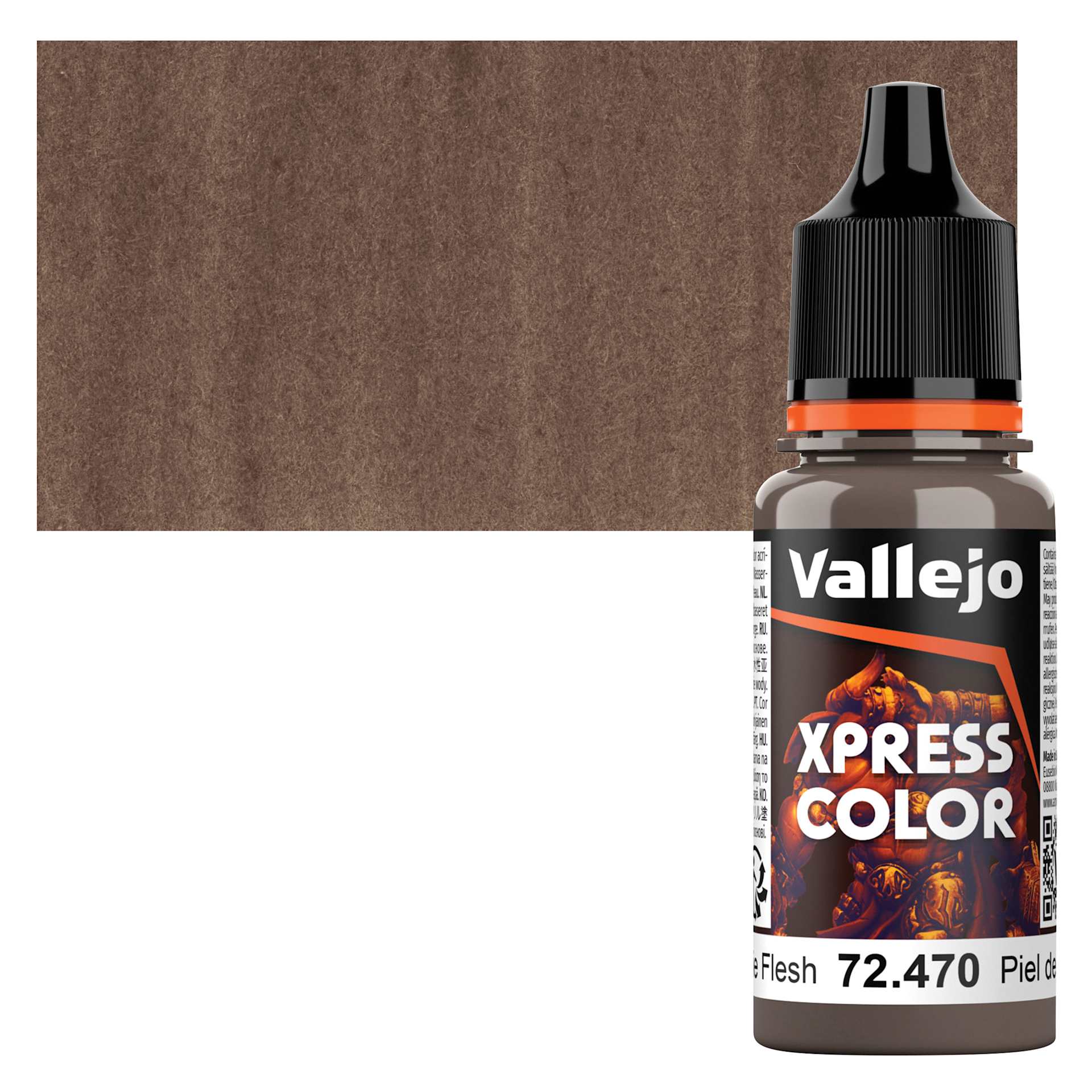 Vallejo Xpress Color Acrylic Paint - Zombie Flesh, 18 ml bottle and swatch