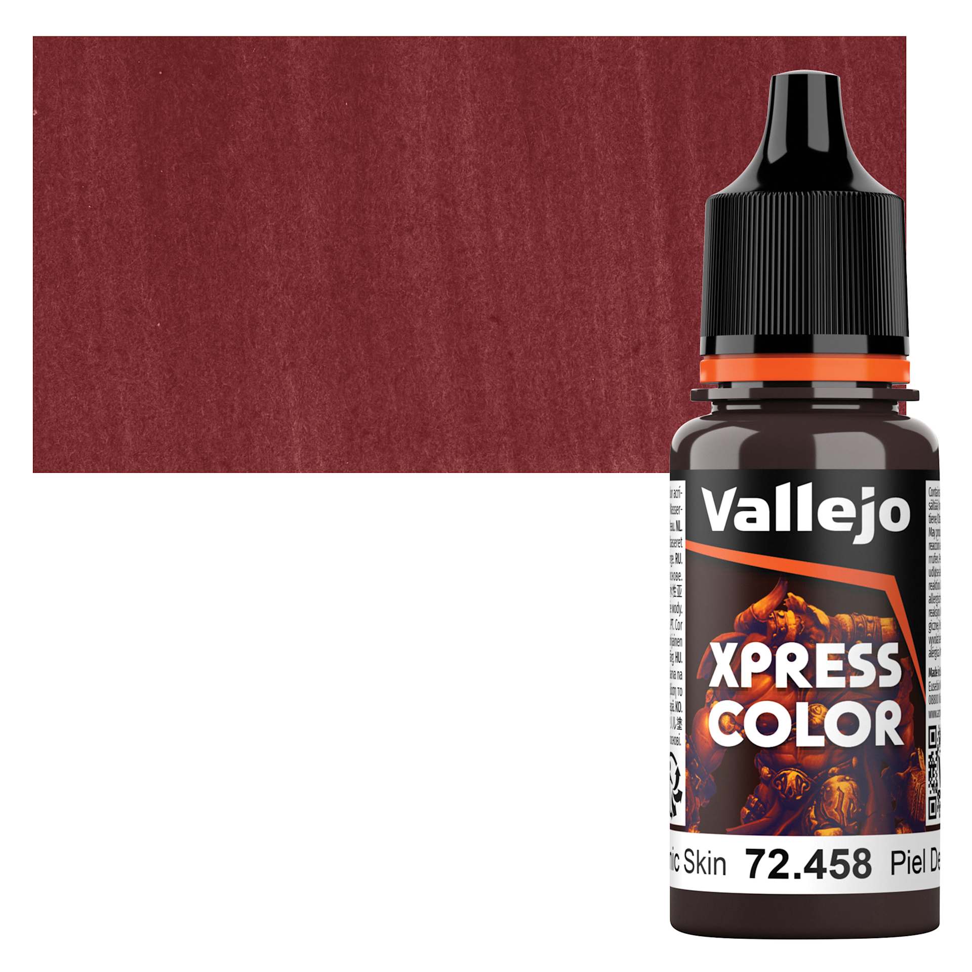 Vallejo Xpress Color Acrylic Paint - Demonic Skin, 18 ml bottle and swatch