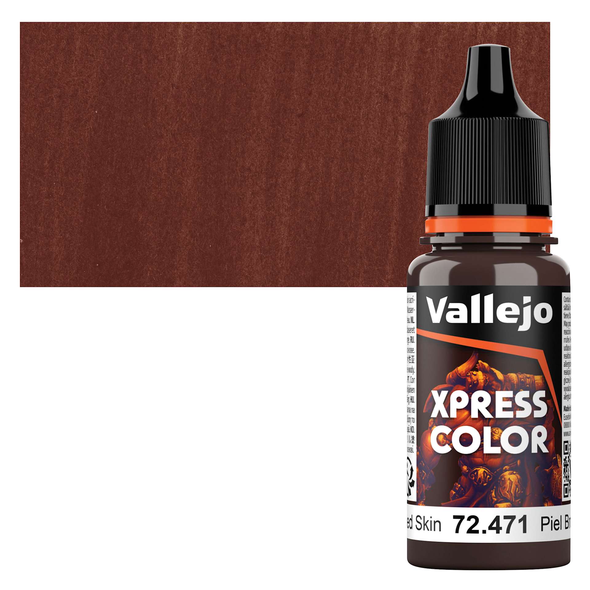Vallejo Xpress Color Acrylic Paint - Tanned Skin, 18 ml bottle and swatch