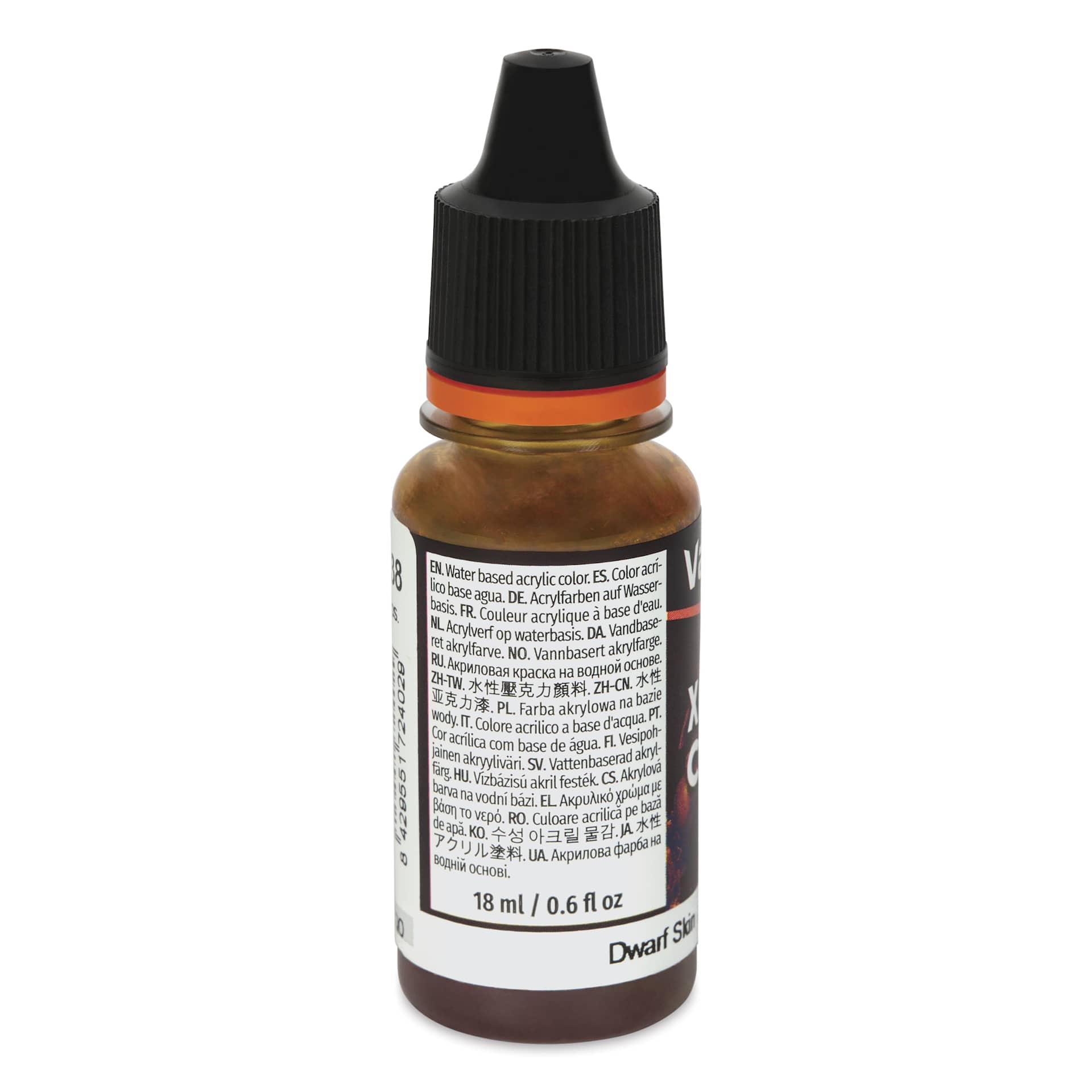 Vallejo Xpress Color Acrylic Paint - Dwarf Skin, 18 ml - back of bottle