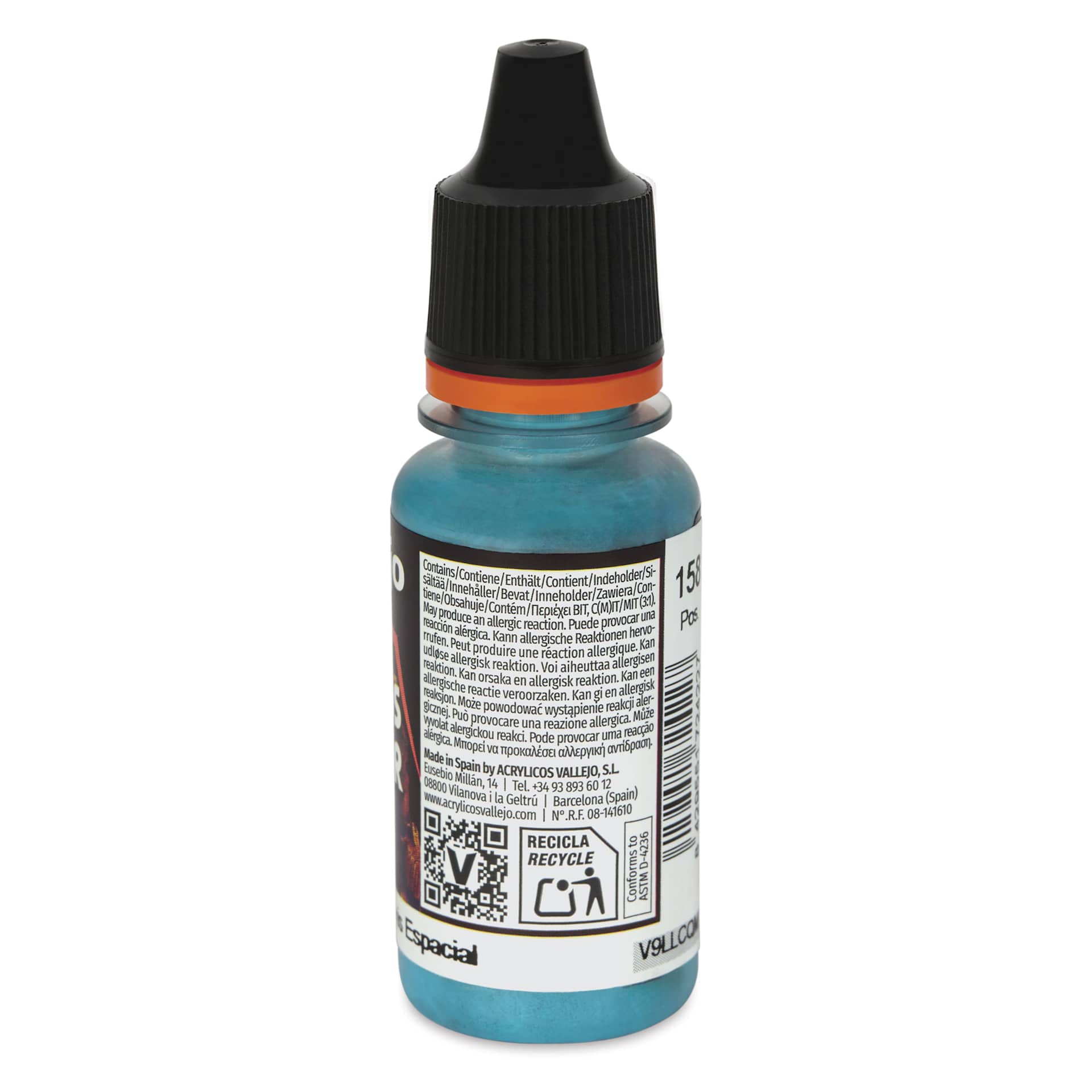 Vallejo Xpress Color Acrylic Paint - Space Grey, 18 ml - side of bottle