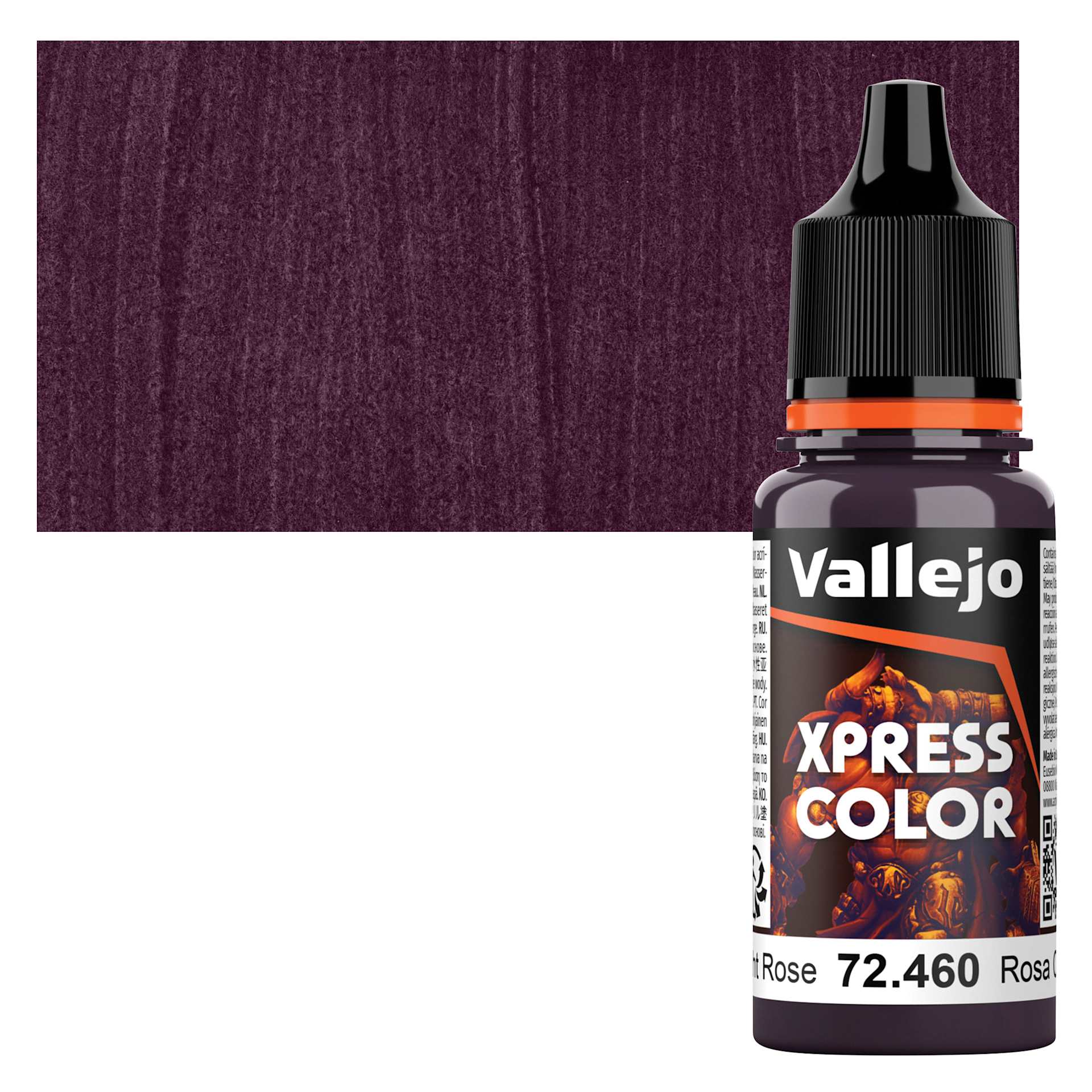 Vallejo Xpress Color Acrylic Paint - Twilight Rose, 18 ml bottle and swatch