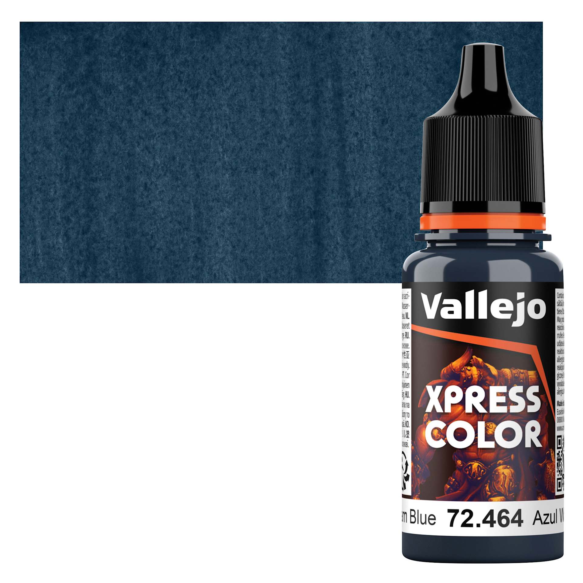 Vallejo Xpress Color Acrylic Paint - Wagram Blue, 18 ml bottle and swatch