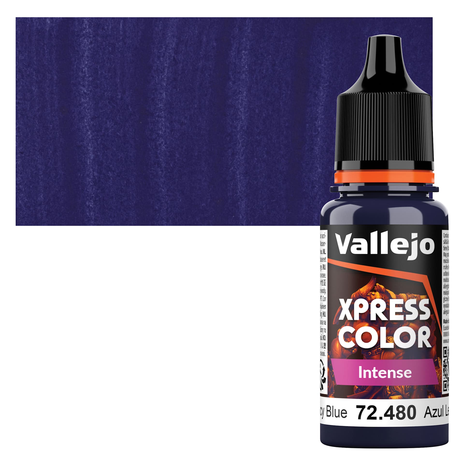 Vallejo Xpress Color Acrylic Paint - Legacy Blue, 18 ml bottle and swatch