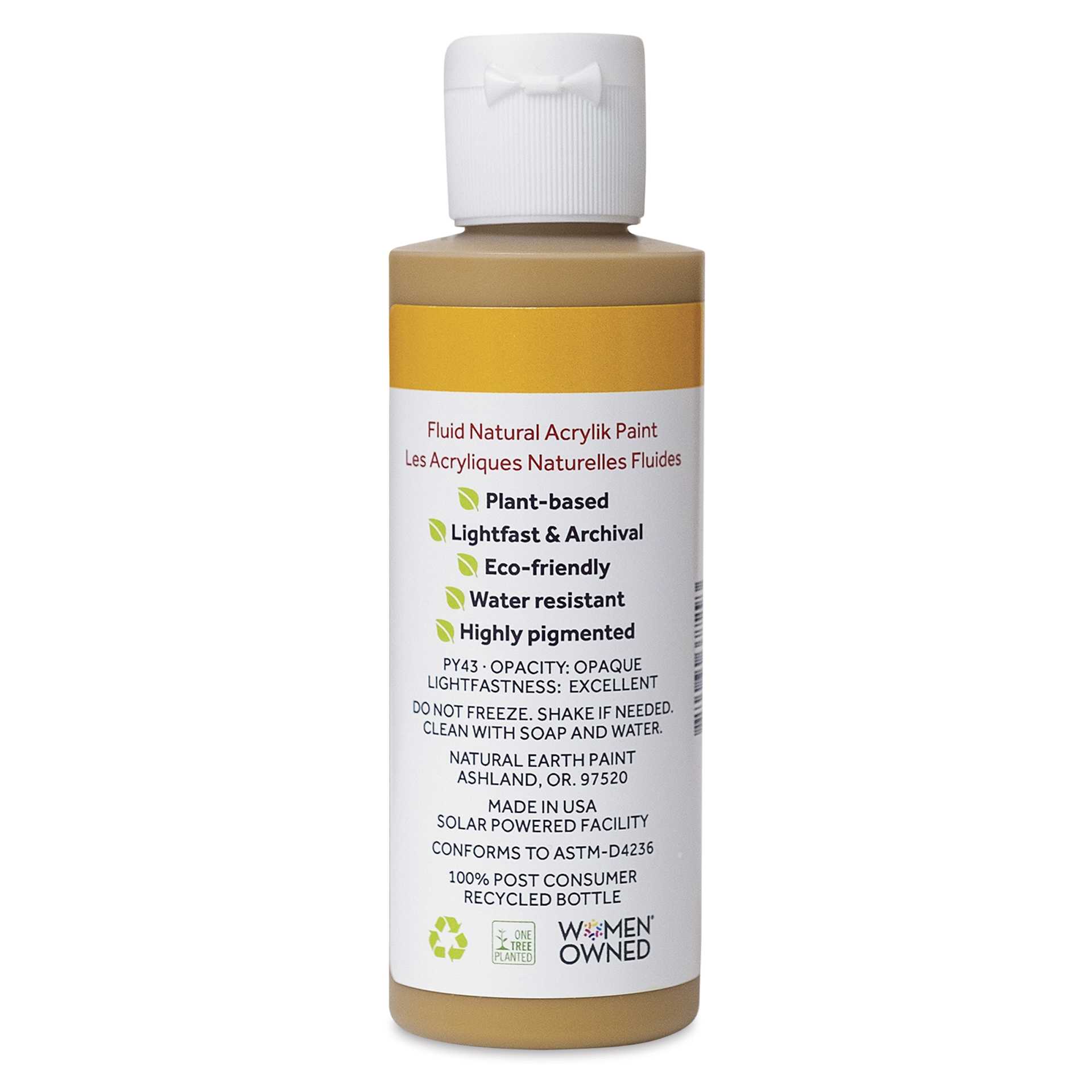 Natural Earth Paint Natural Fluid Acrylik Paint - Yellow Ochre, 118 ml back