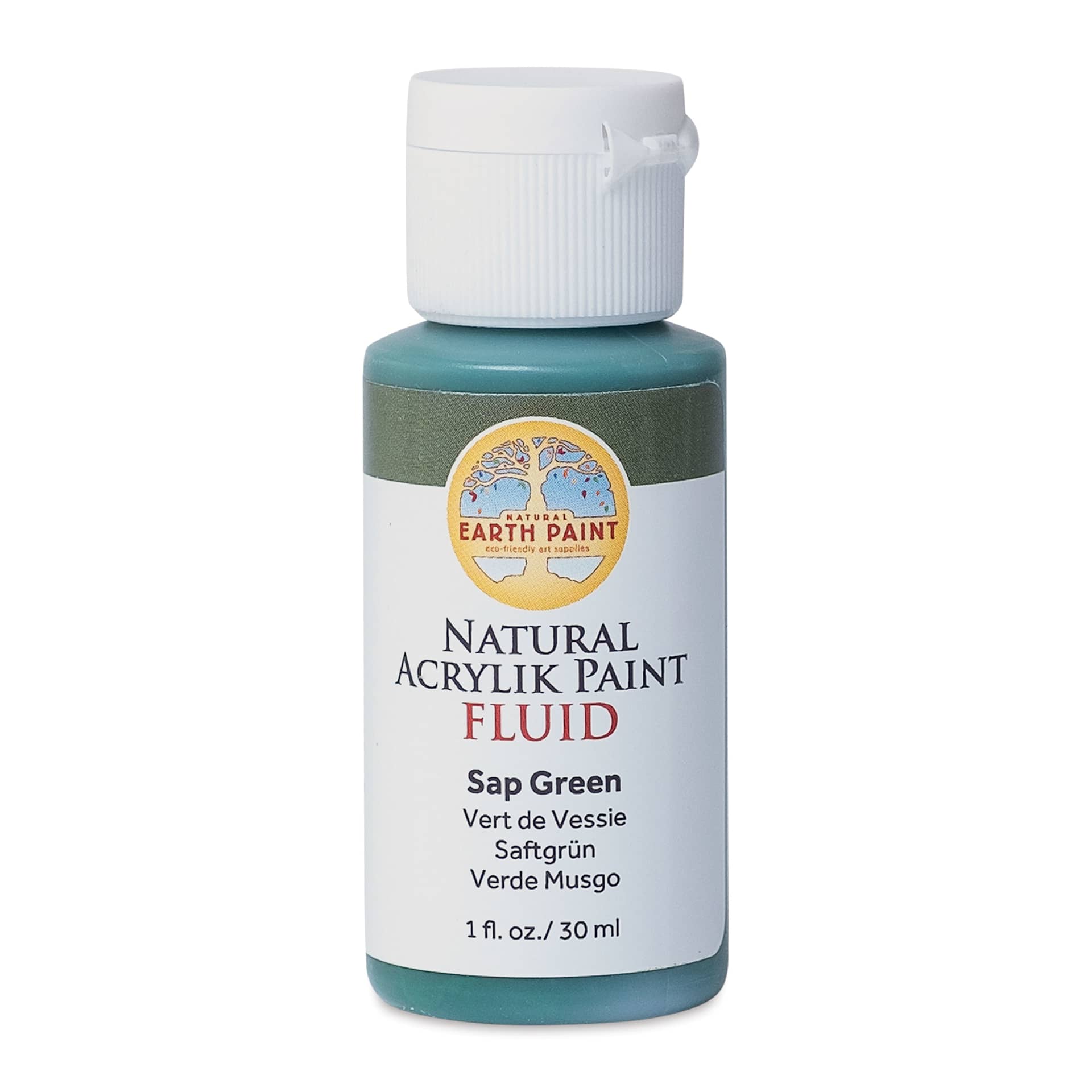 Natural Earth Paint Natural Fluid Acrylik Paint - Sap Green, 30 ml