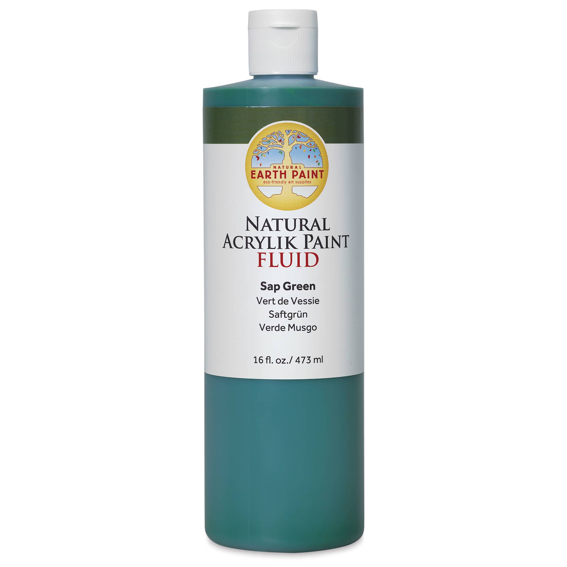 Natural Earth Paint Natural Fluid Acrylik Paint - Sap Green, 473 ml