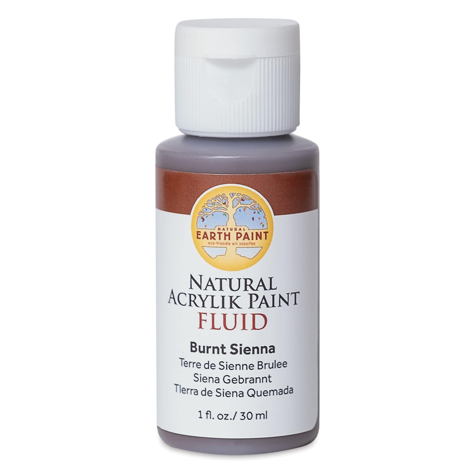Natural Earth Paint Natural Fluid Acrylik Paint - Burnt Sienna, 30 ml