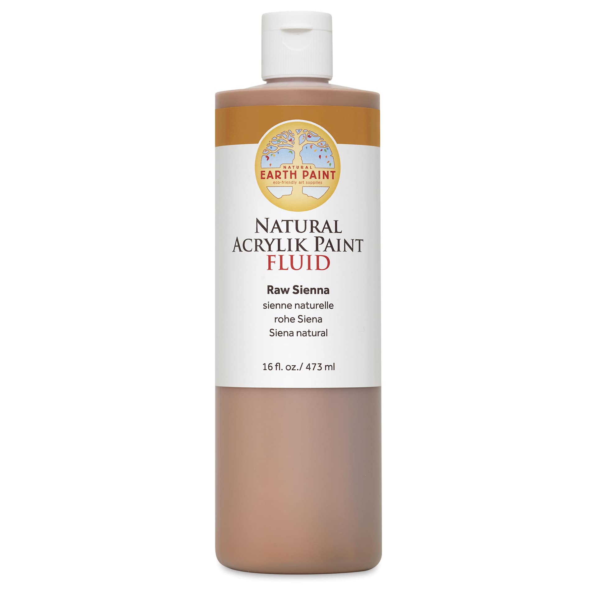 Natural Earth Paint Natural Fluid Acrylik Paint - Raw Sienna,  473 ml