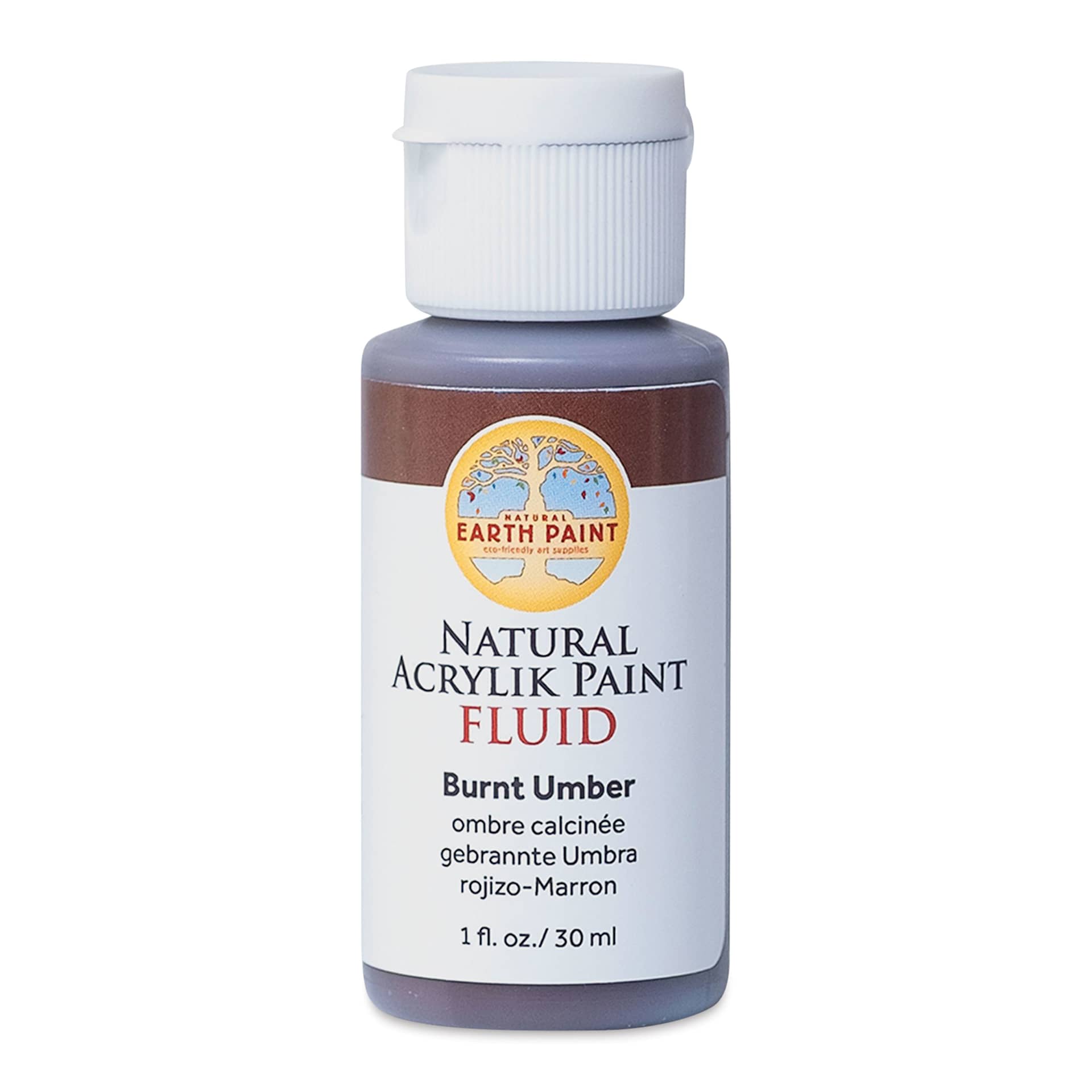 Natural Earth Paint Natural Fluid Acrylik Paint - Burnt Umber,  30 ml
