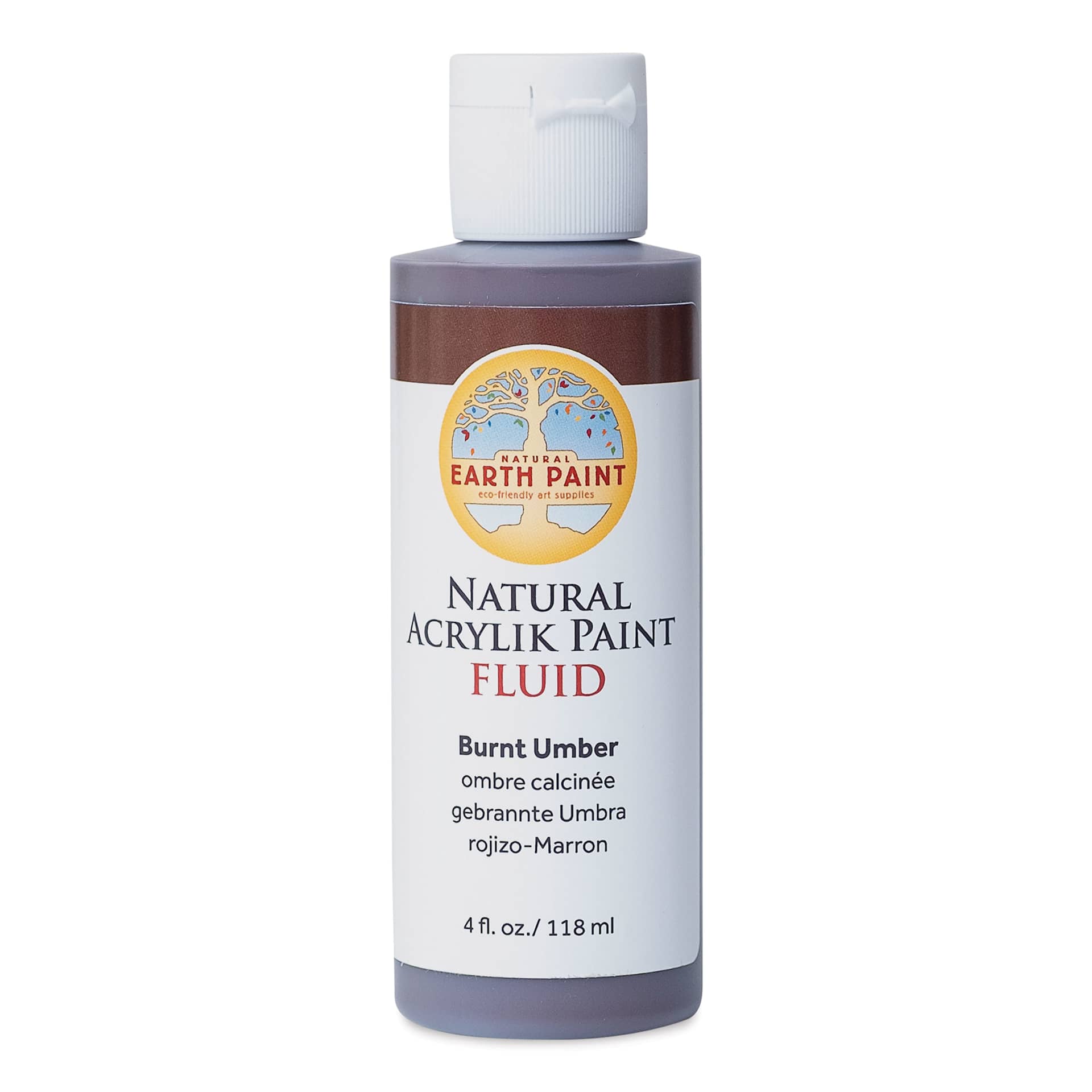 Natural Earth Paint Natural Fluid Acrylik Paint - Burnt Umber,  118 ml