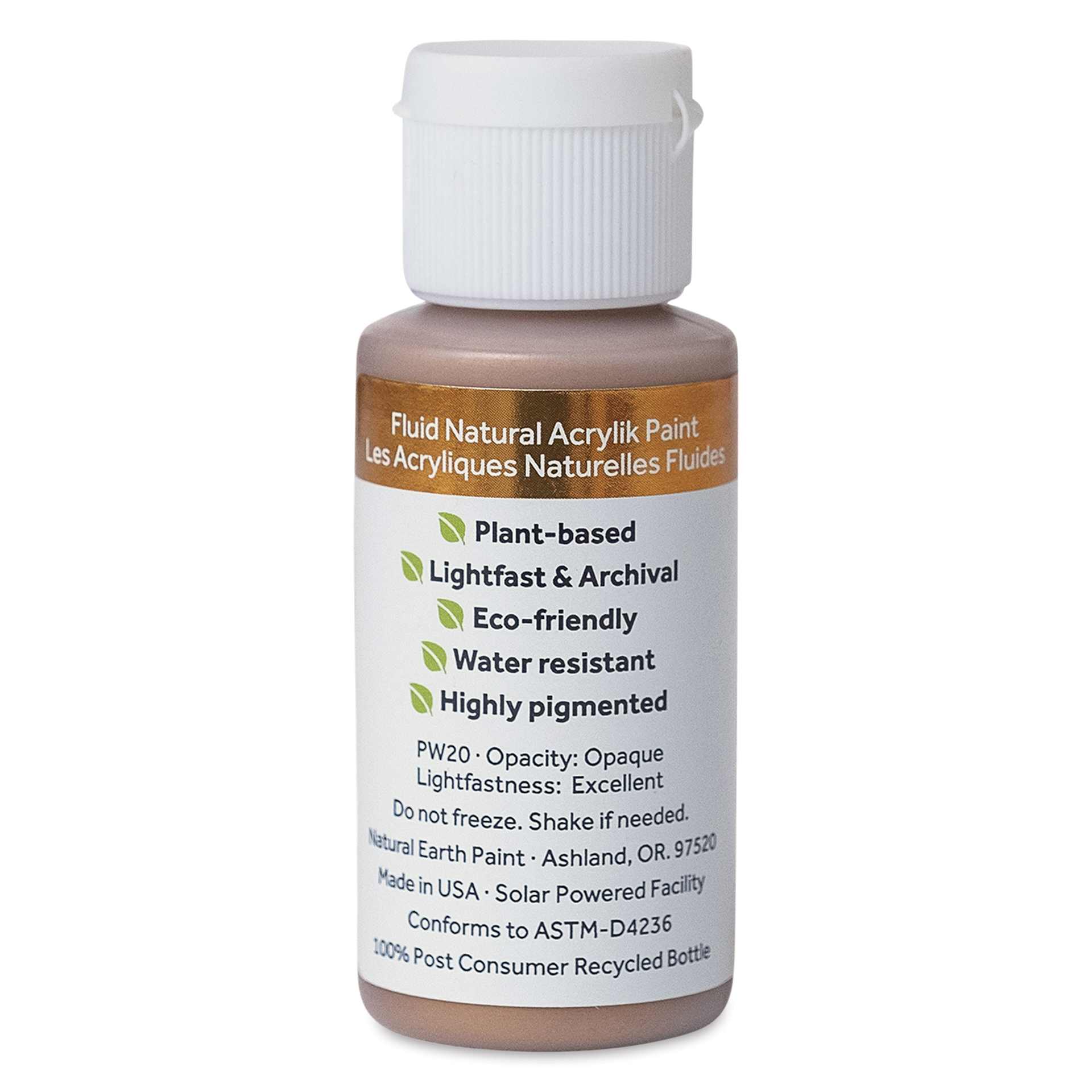 Natural Earth Paint Natural Fluid Acrylik Paint - Copper Mica, 30 ml - front