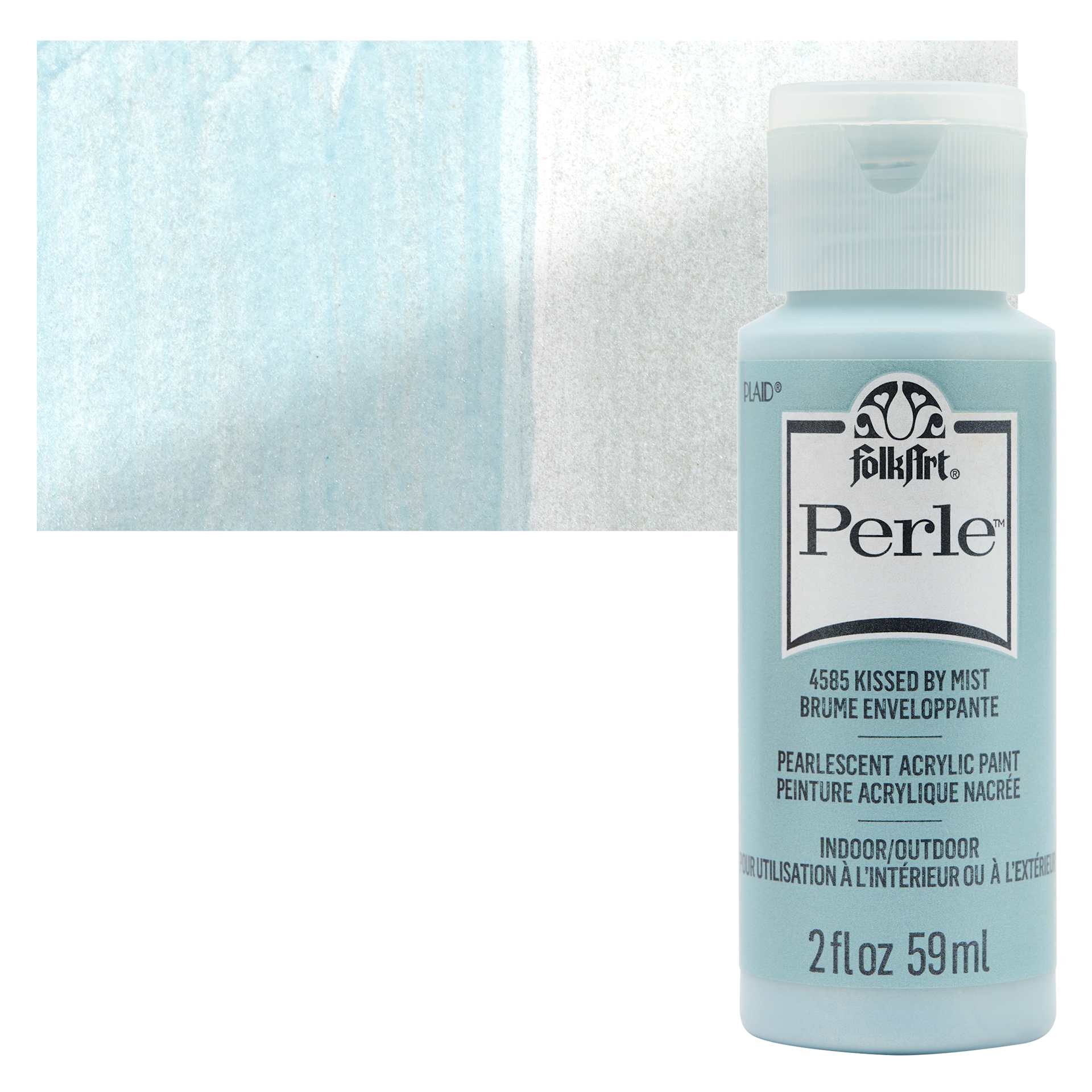 FolkArt Perle Acrylic Paint - Kissed by Mist, 2 oz bottle and swatch