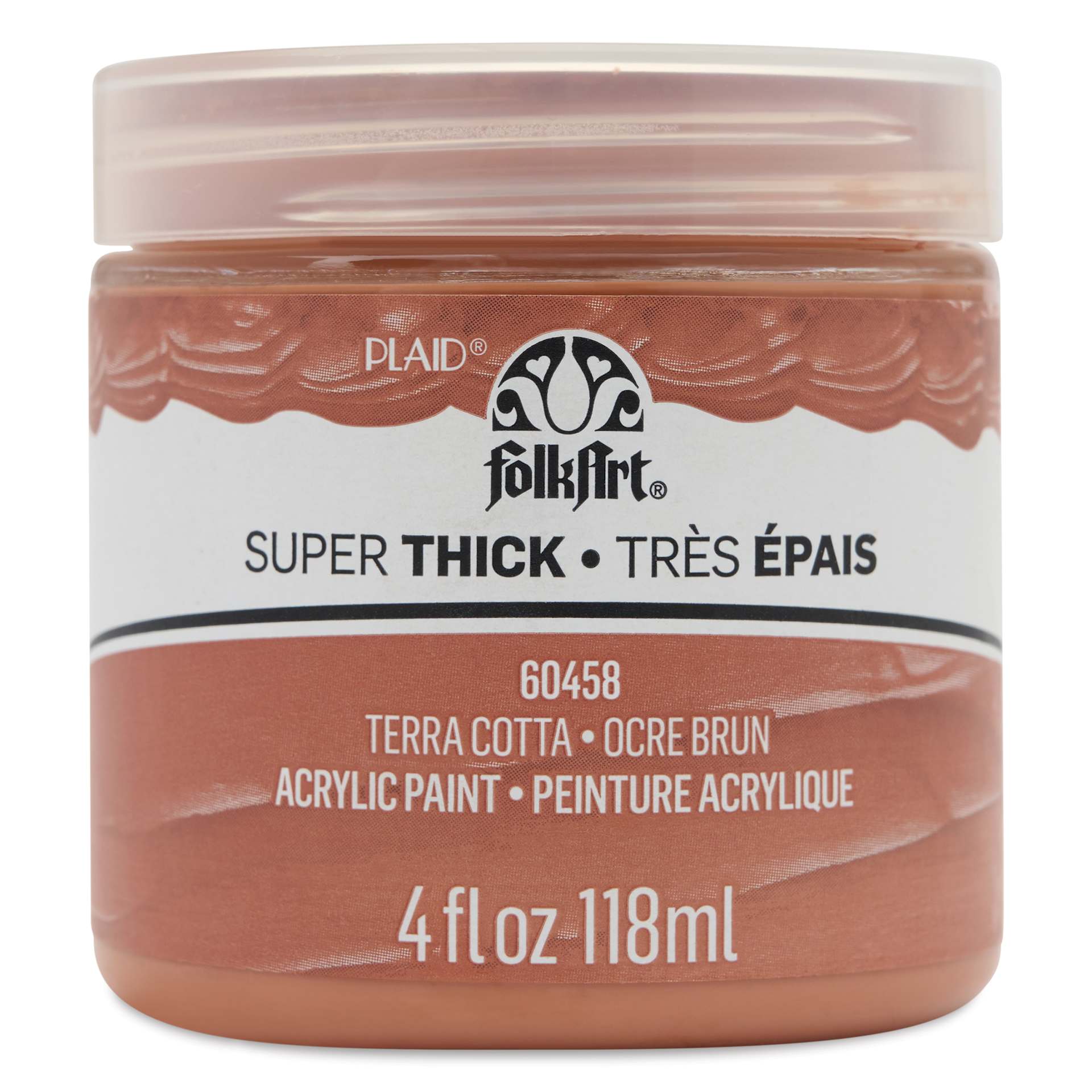 FolkArt Super Thick Acrylic Paint - Terra Cotta, 4 oz jar, front of jar