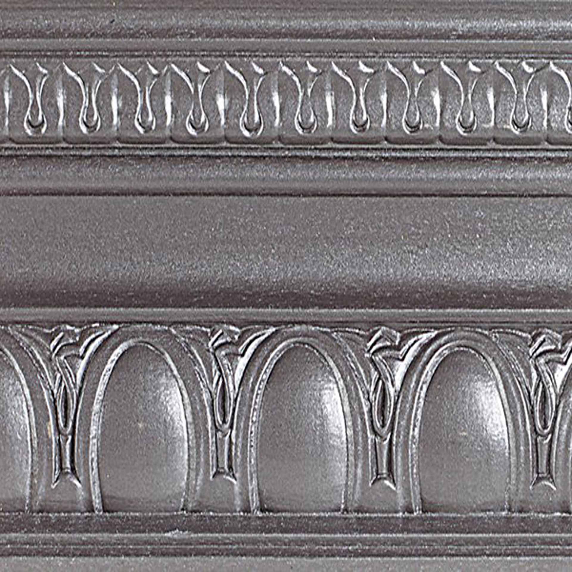 Modern Masters Metallic Paint - Pewter painted on a piece of trim