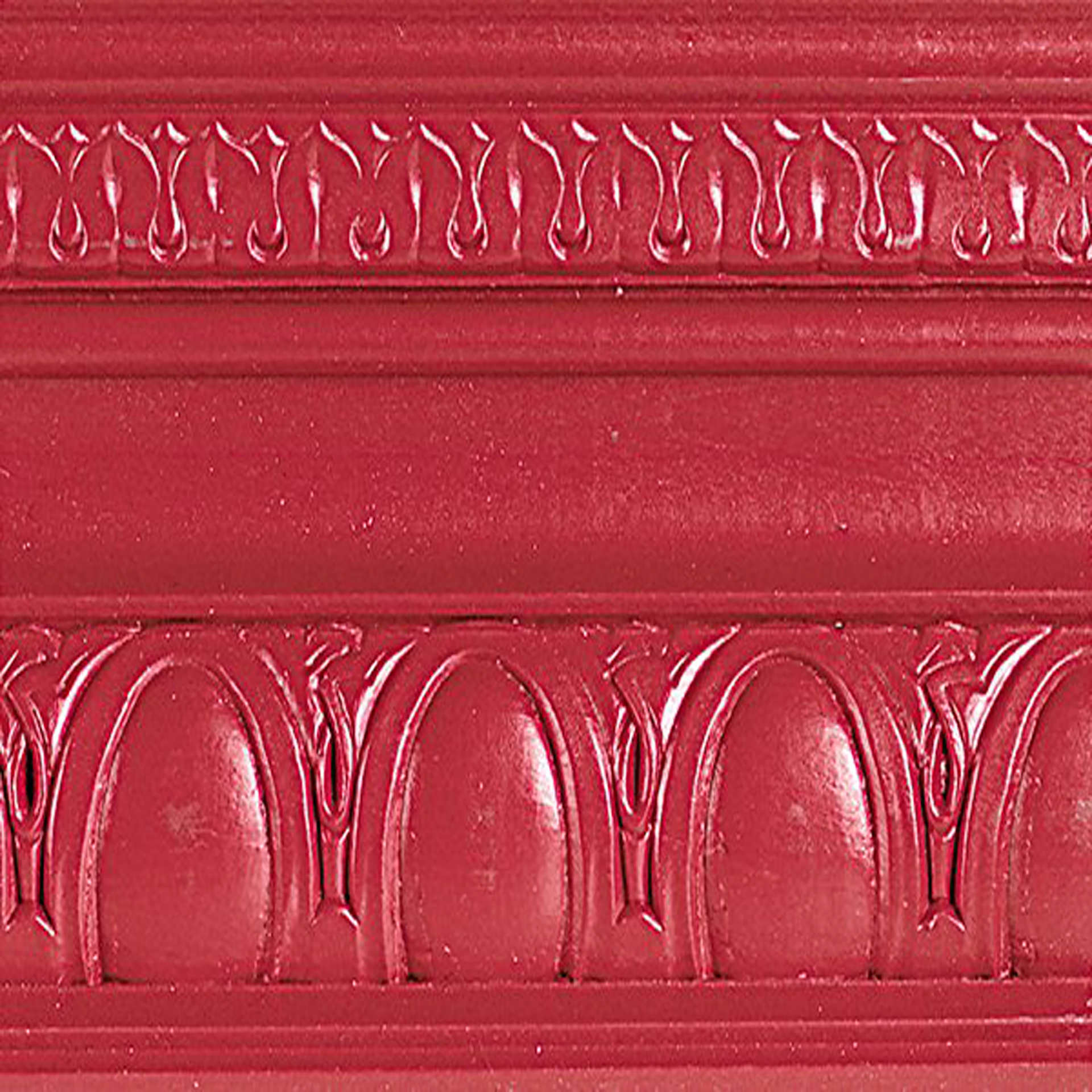 Modern Masters Metallic Paint - Sashay Red painted on a piece of trim