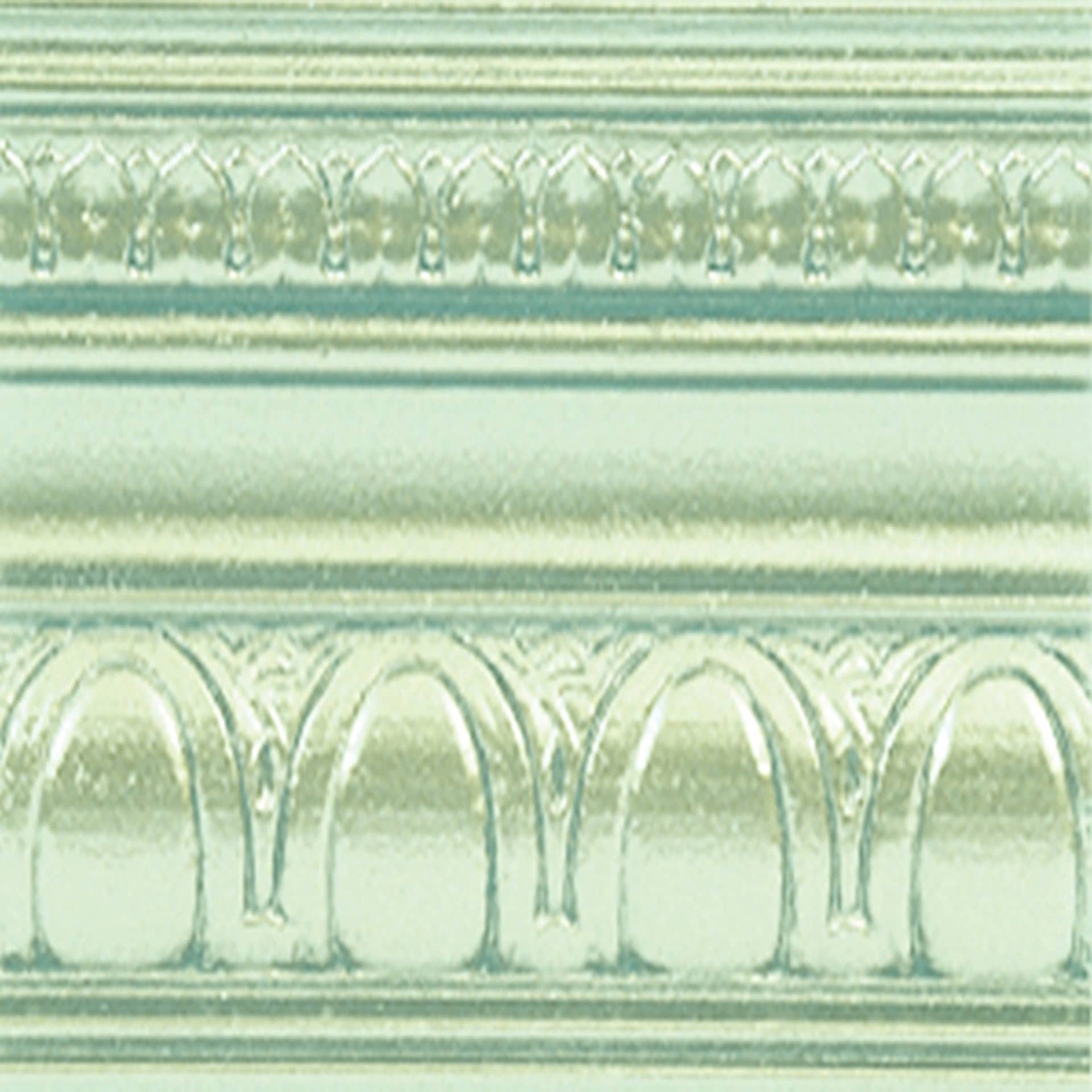 Modern Masters Metallic Paint - Cool Mint painted on a piece of trim