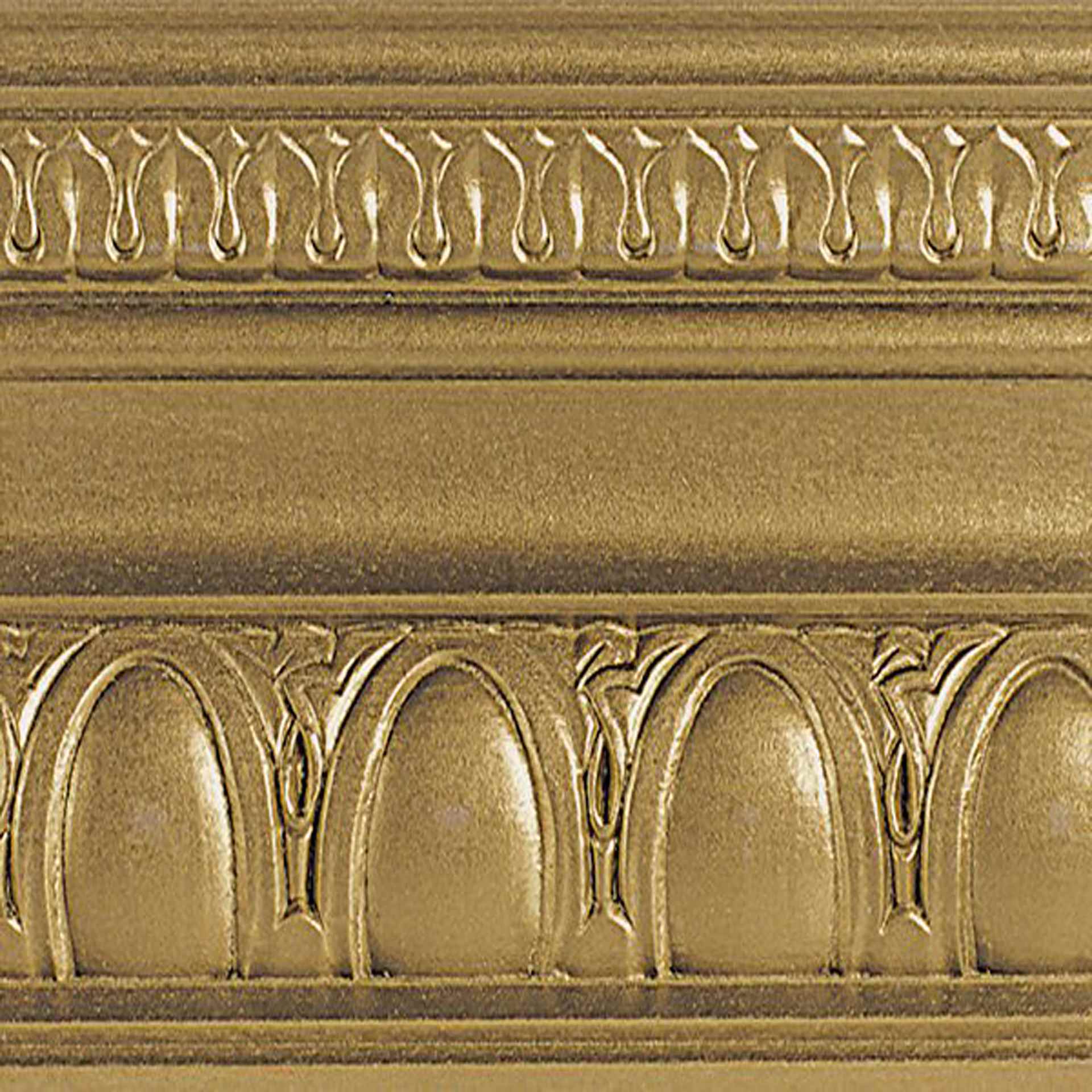 Modern Masters Metallic Paint - Brass applied to a piece of trim