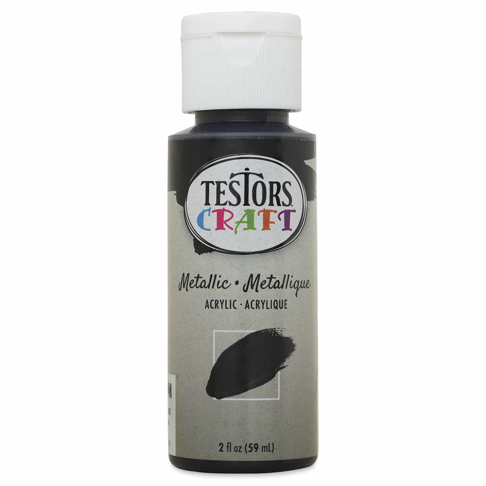 Testors Craft Acrylic Paint - Metallic Black, 2 oz Bottle