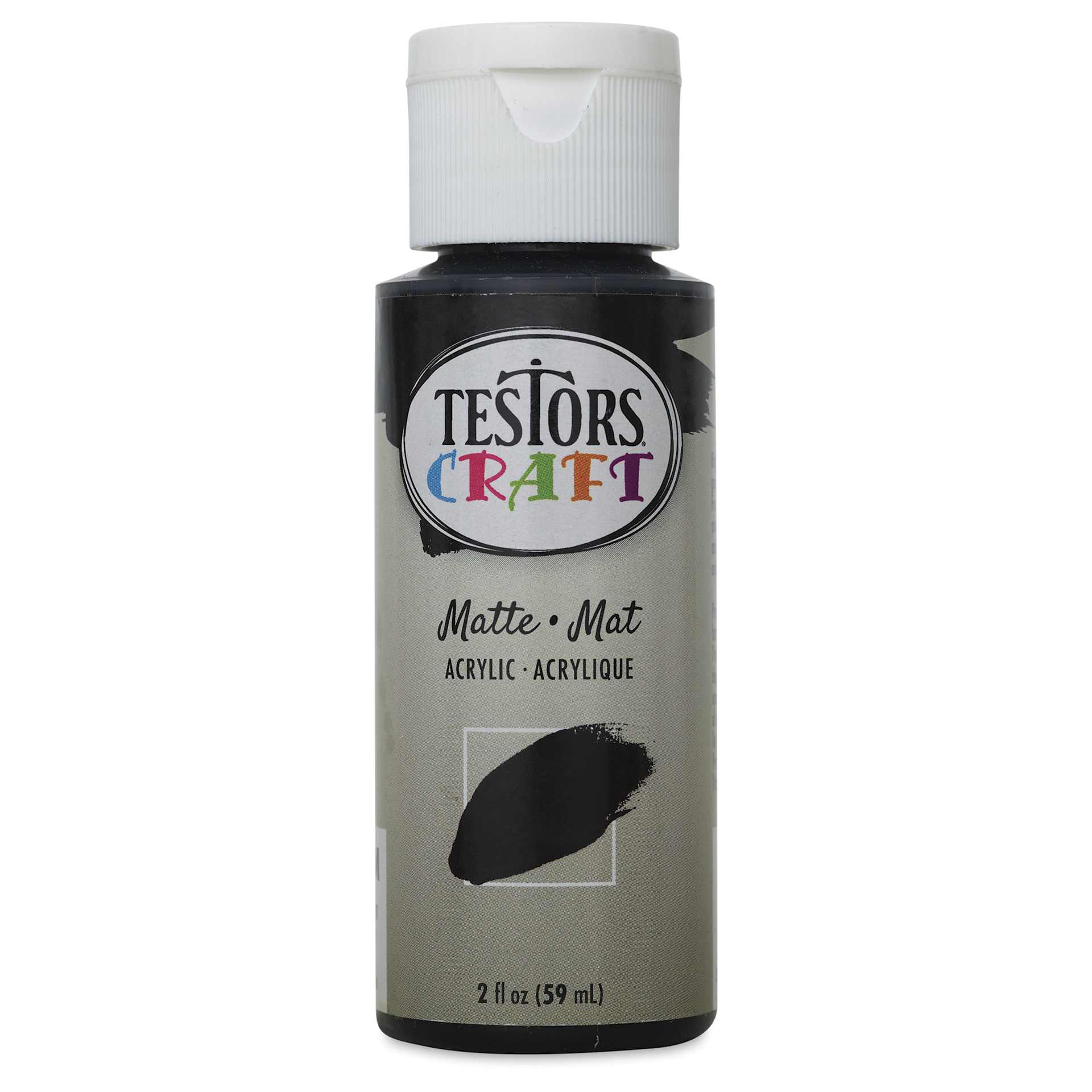 Testors Craft Acrylic Paint - Black, 2 oz Bottle