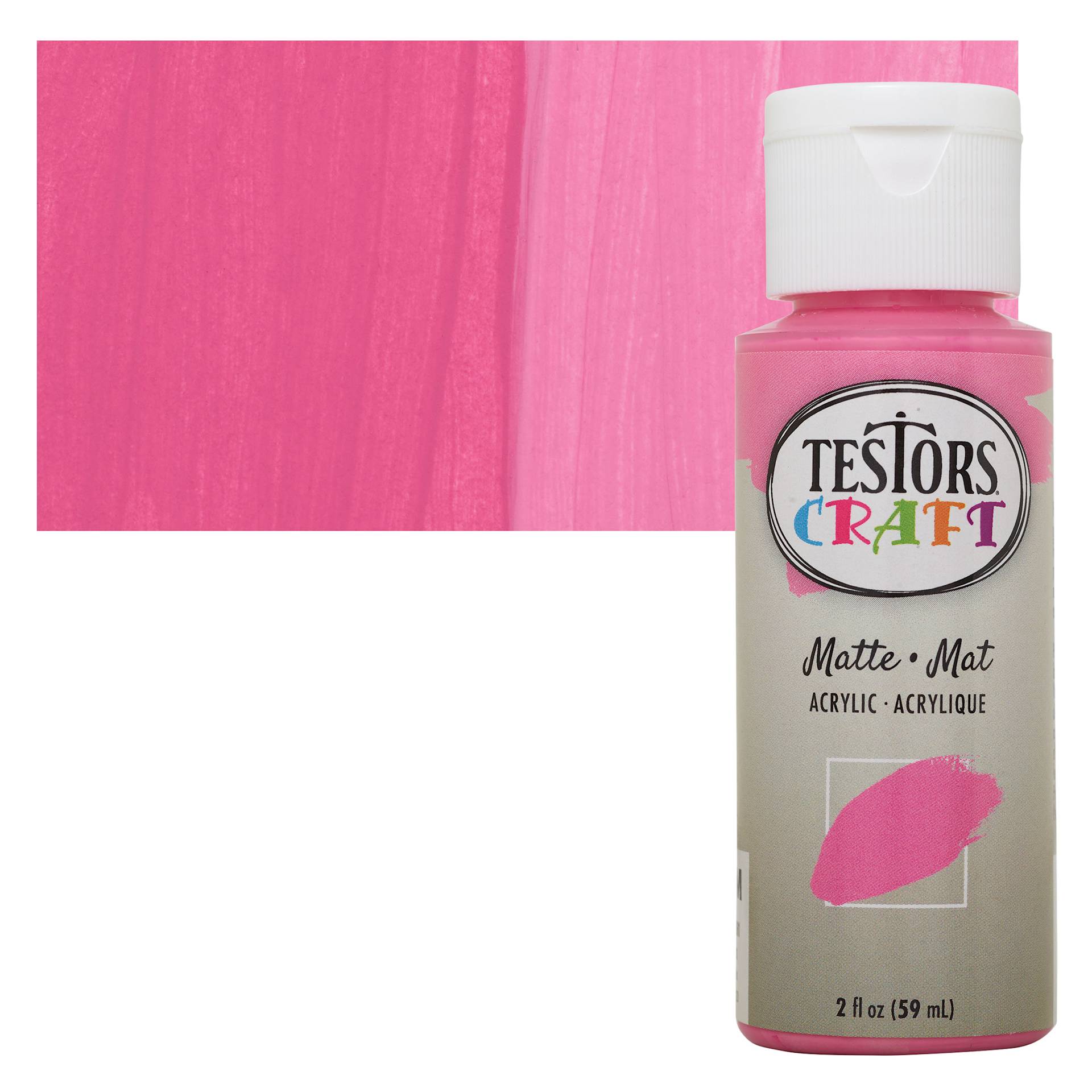 Testors Craft Acrylic Paint - Passion Fruit, 2 oz Bottle and swatch