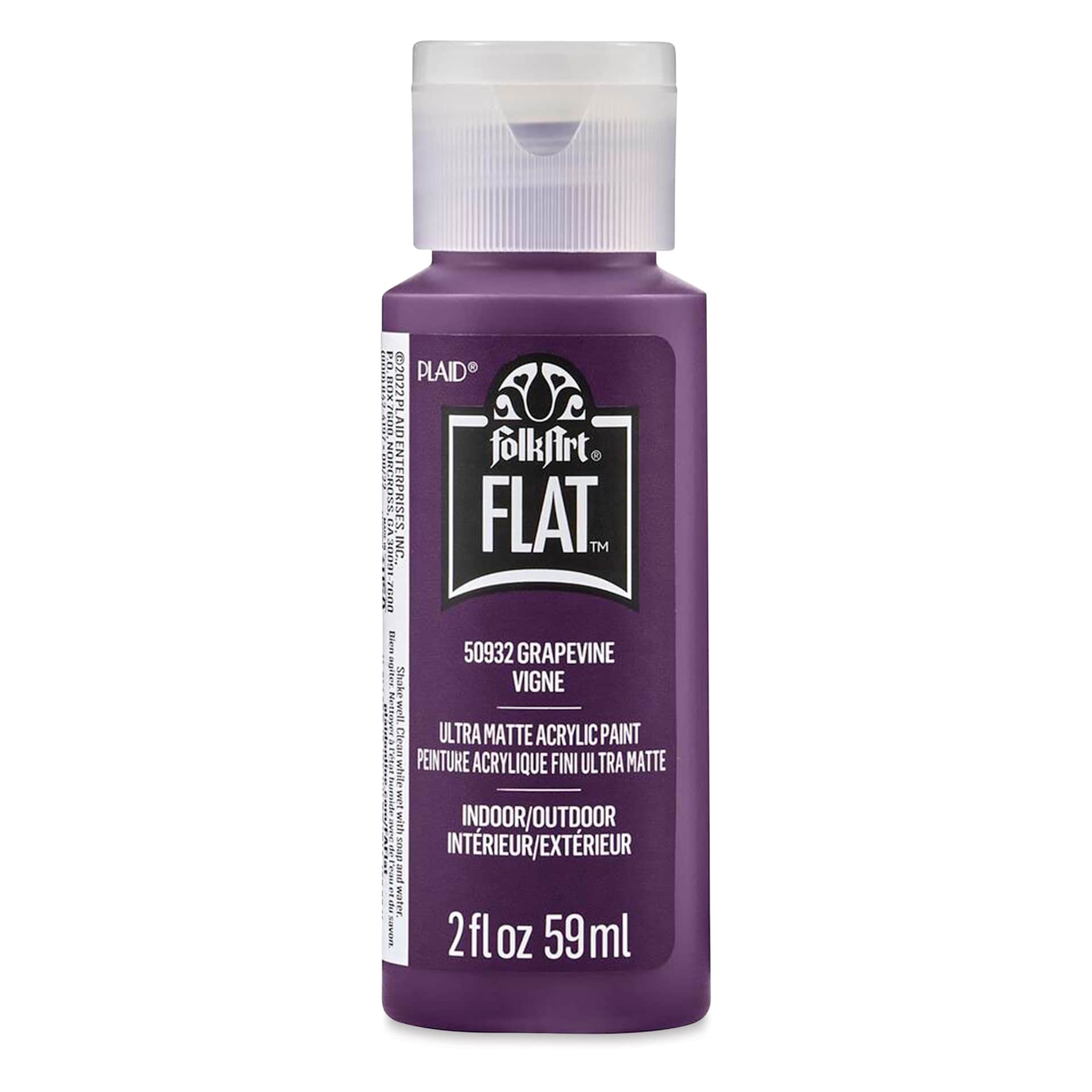 FolkArt Flat Ultra Matte Acrylic Paint - Grapevine, 2 oz, front of bottle